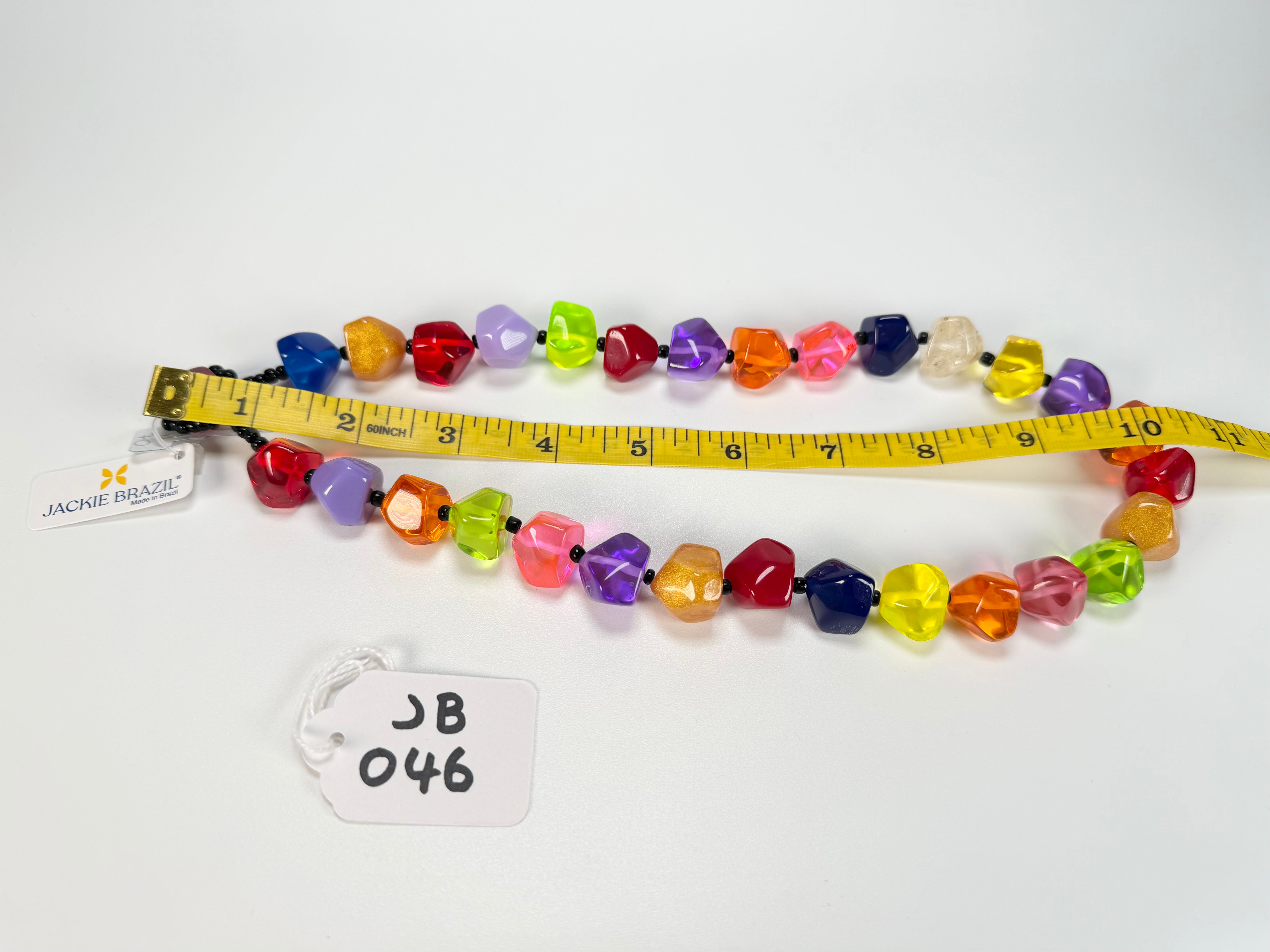 Jackie Brazil "Camille" Transparent Carnaval Mix Small Stones 55cm Necklace ( N0070 )