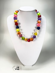 Jackie Brazil "Camille" Transparent Carnaval Mix Small Stones 55cm Necklace ( N0070 )