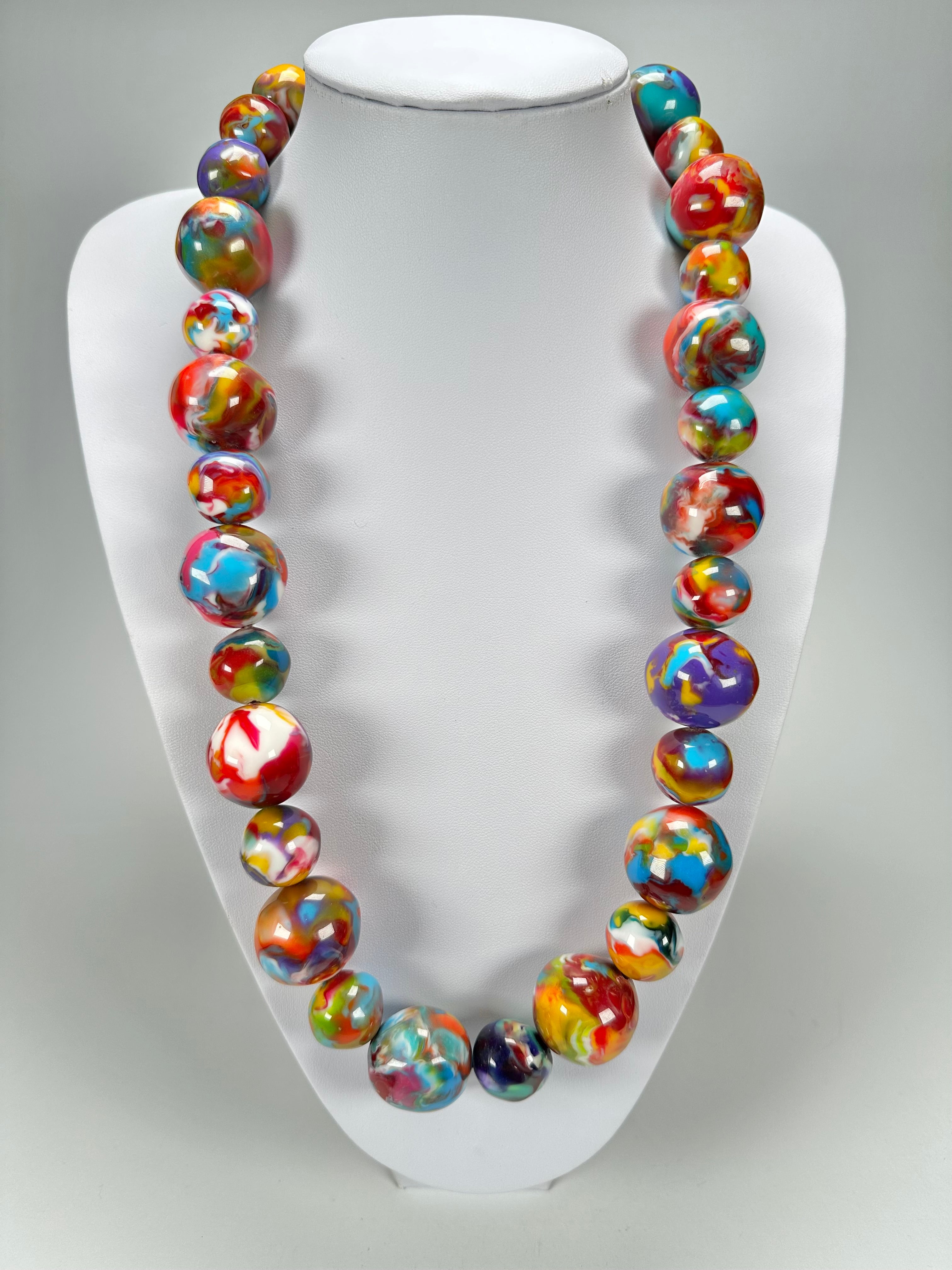 Jackie Brazil "Large Spheres" Kandinsky Long Abstract Necklace 75cm ( N2694 )