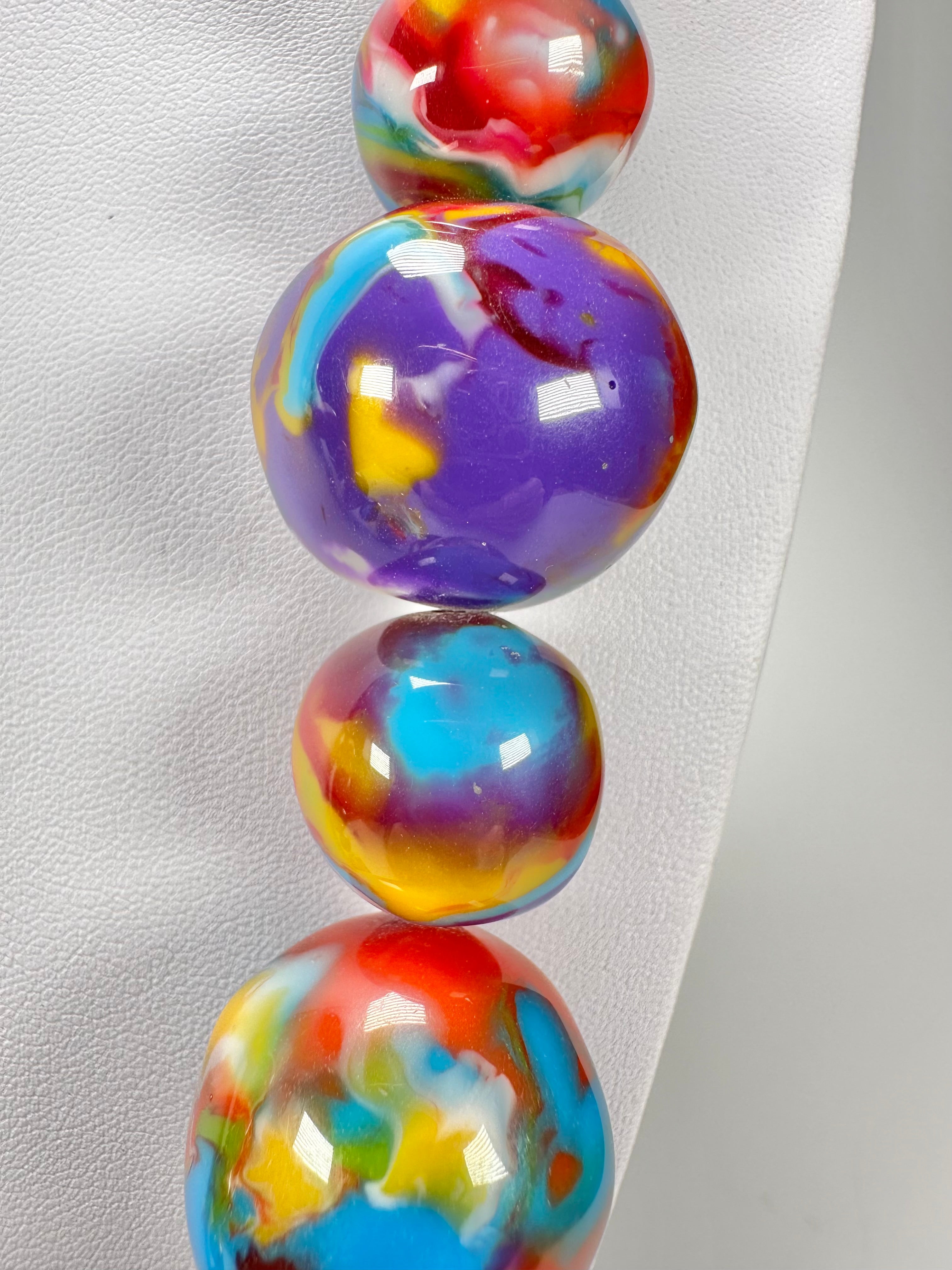 Jackie Brazil "Large Spheres" Kandinsky Long Abstract Necklace 75cm ( N2694 )