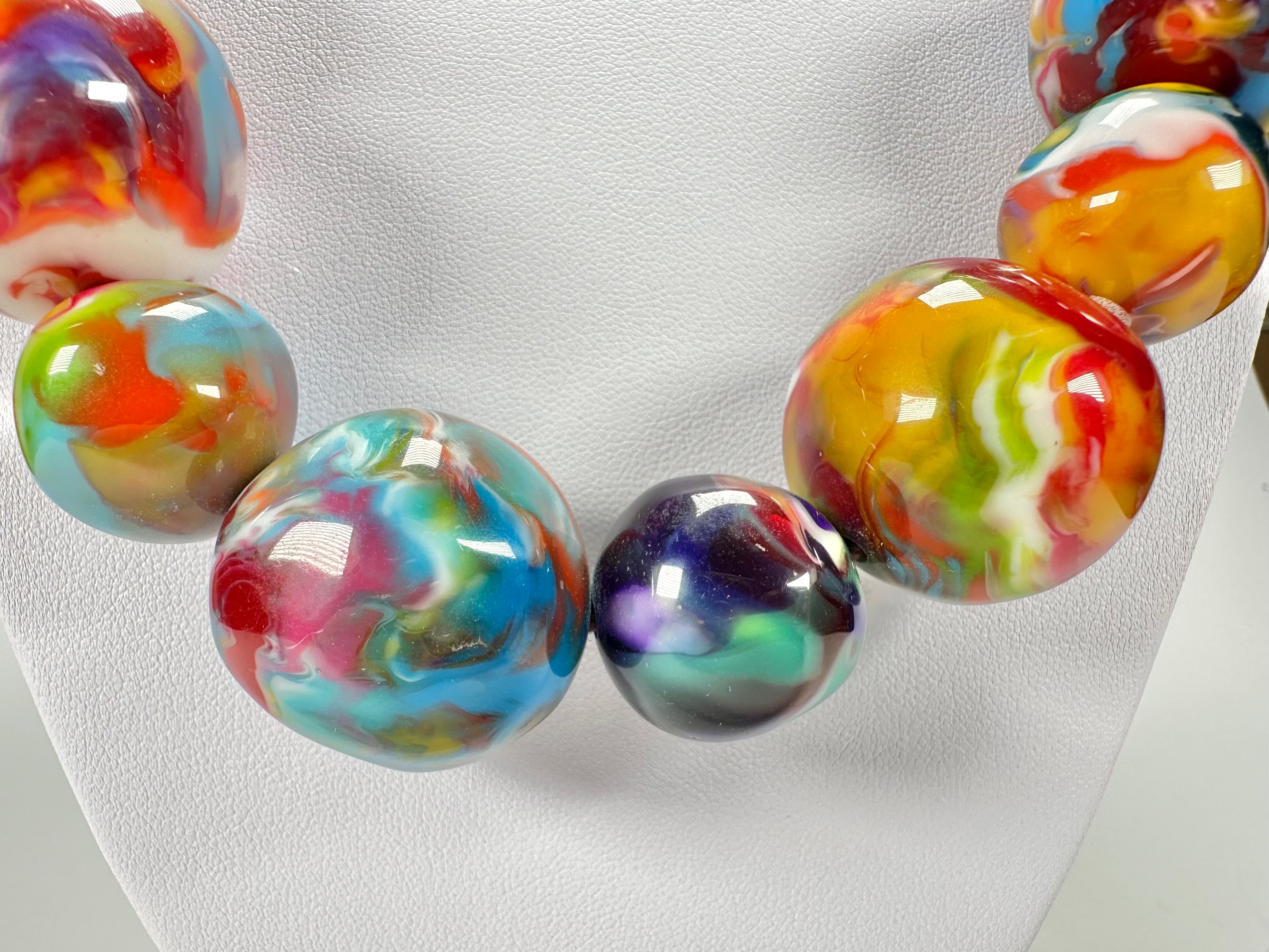 Jackie Brazil "Large Spheres" Kandinsky Long Abstract Necklace 75cm ( N2694 )