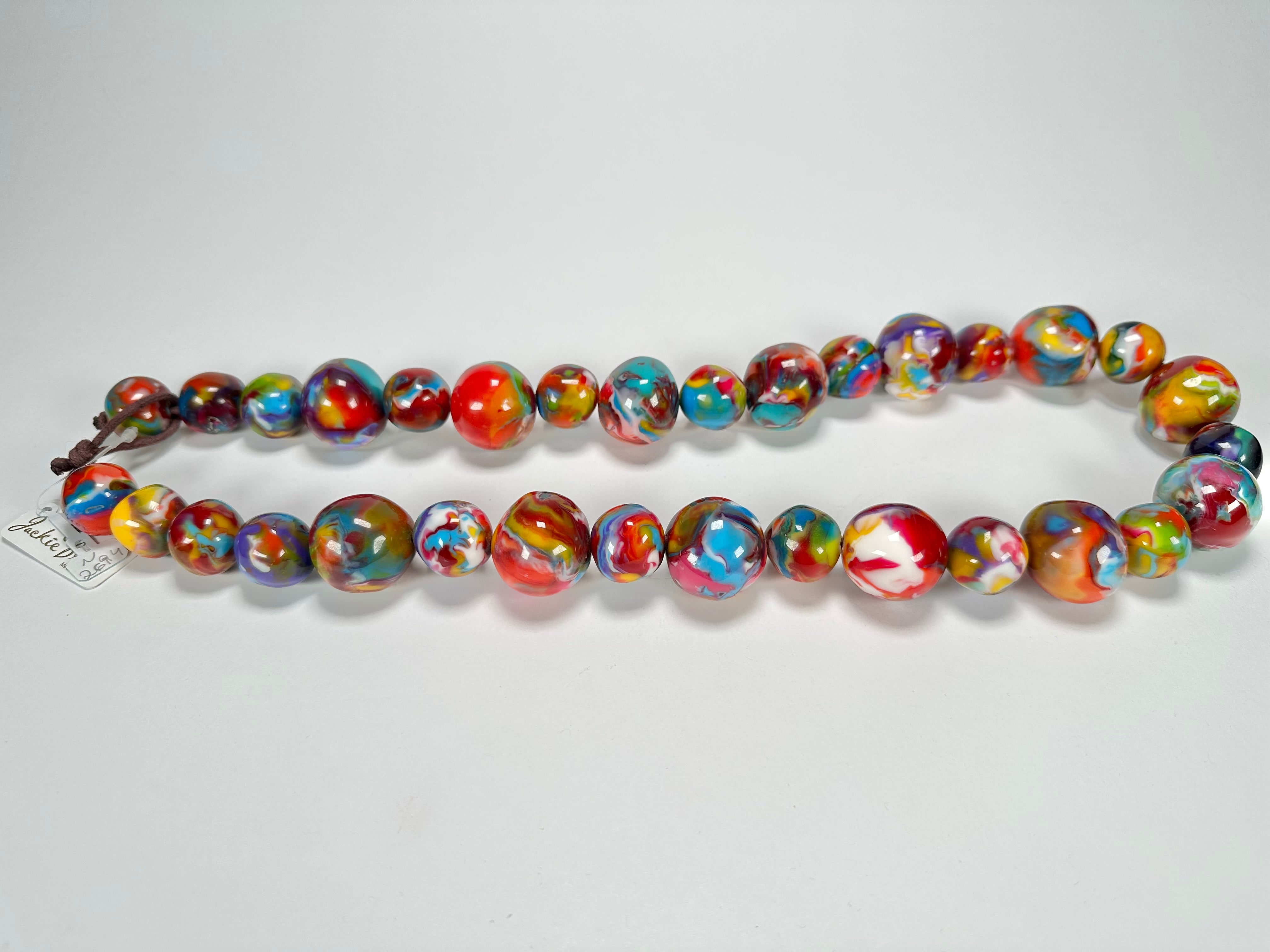 Jackie Brazil "Large Spheres" Kandinsky Long Abstract Necklace 75cm ( N2694 )