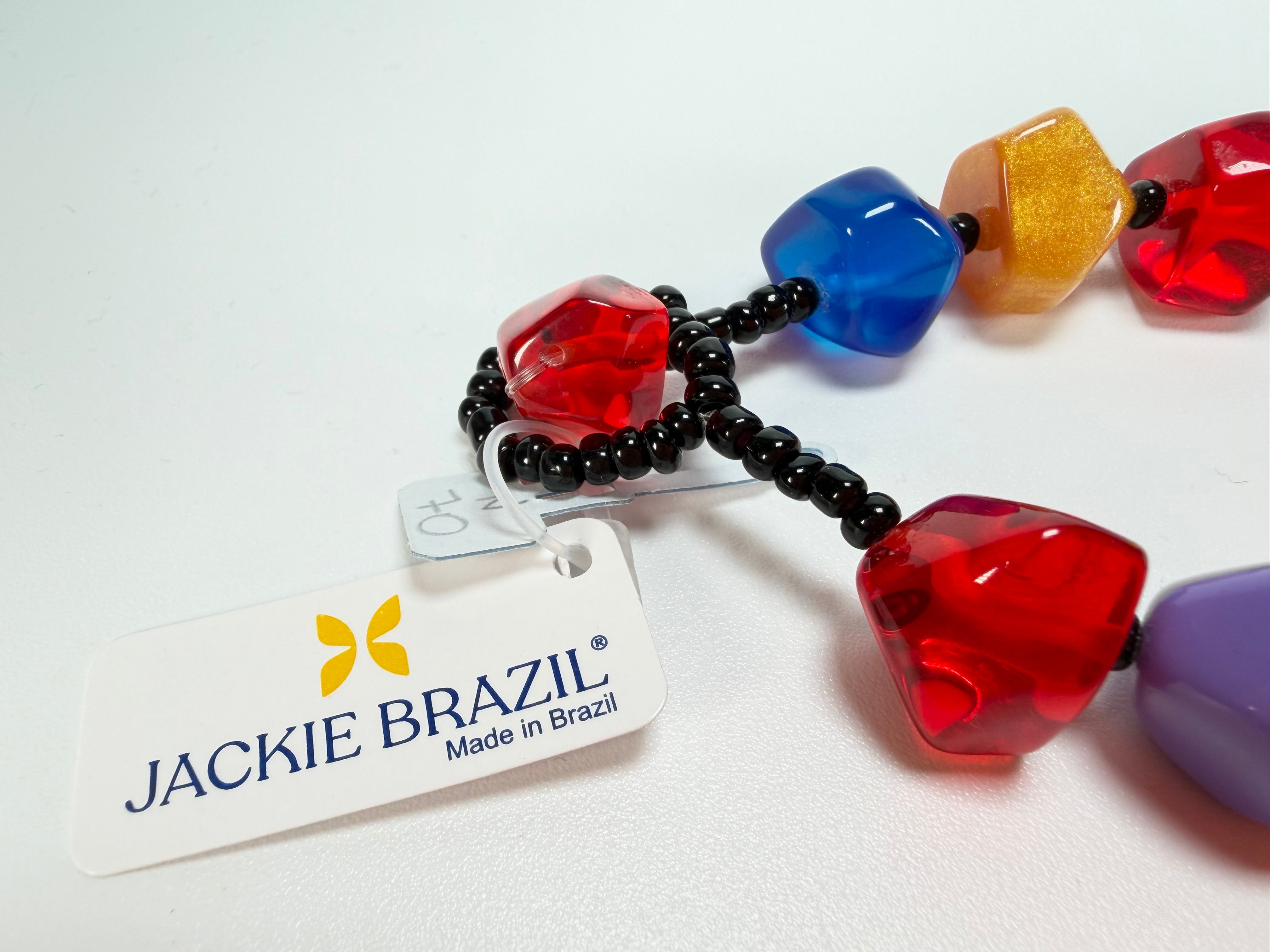 Jackie Brazil "Camille" Transparent Carnaval Mix Small Stones 55cm Necklace ( N0070 )