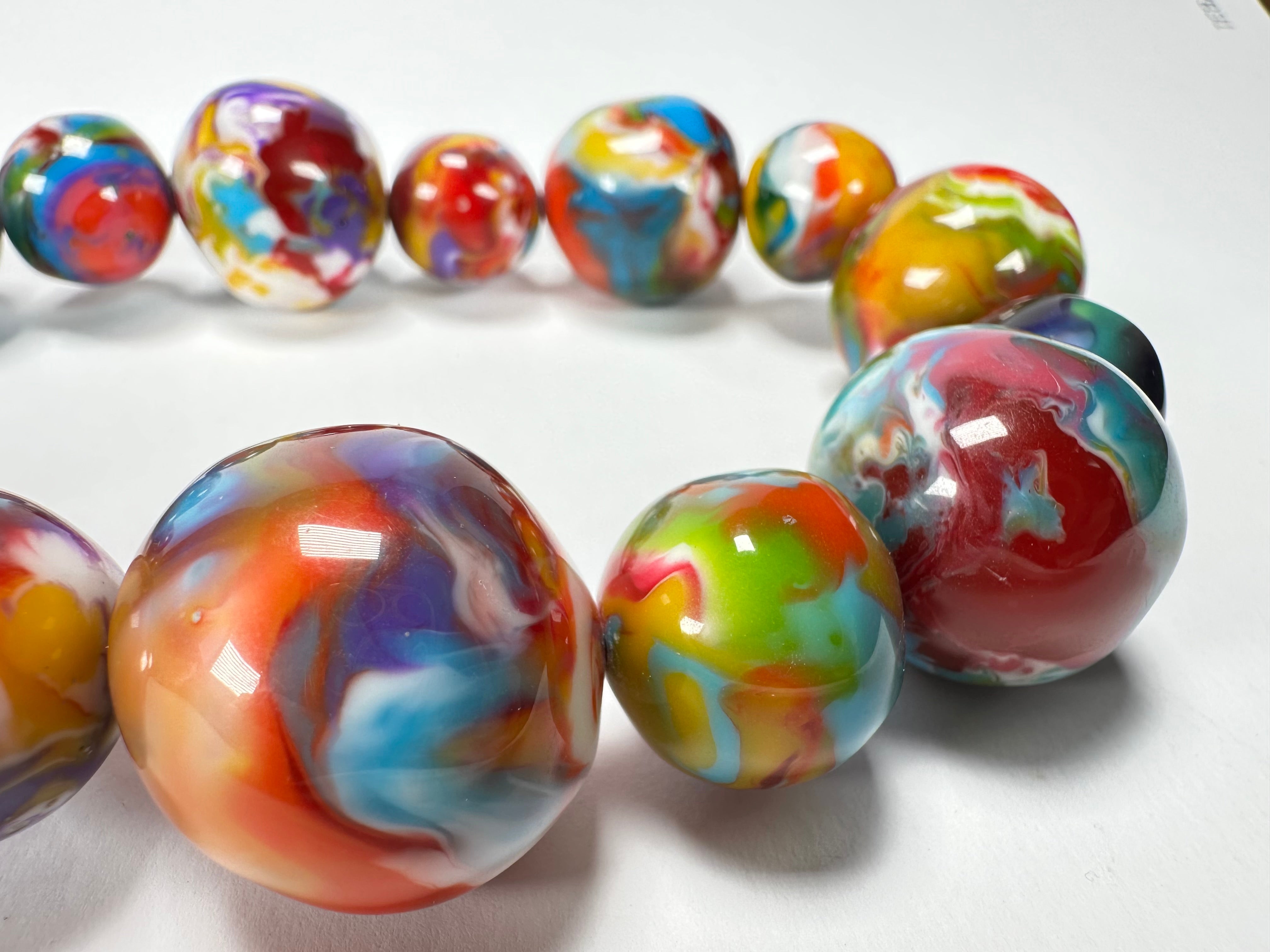 Jackie Brazil "Large Spheres" Kandinsky Long Abstract Necklace 75cm ( N2694 )