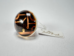 Jackie Brazil "Queen" Digital Oval Round Ring ( R3212 ) Size UK-P / US-7.5