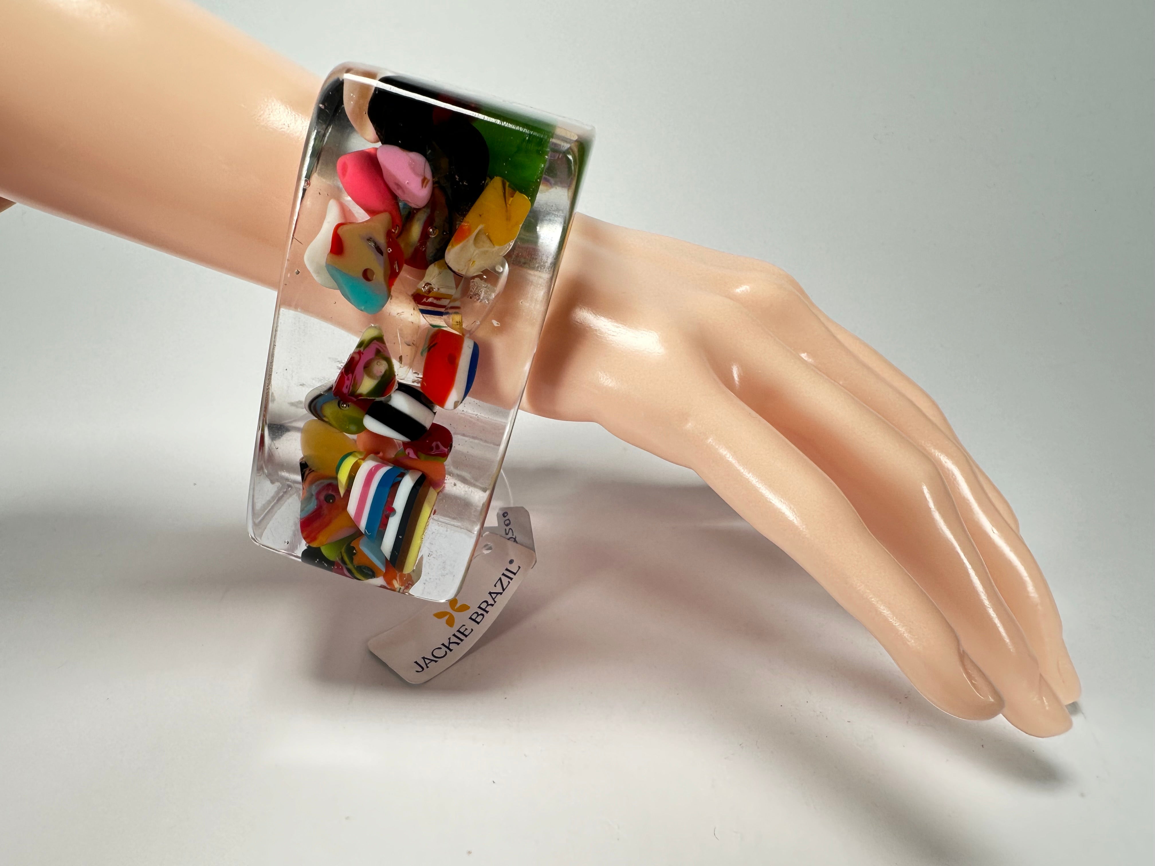 Jackie Brazil "Solid Square" Cascade 4cm Bangle ( B2056 )