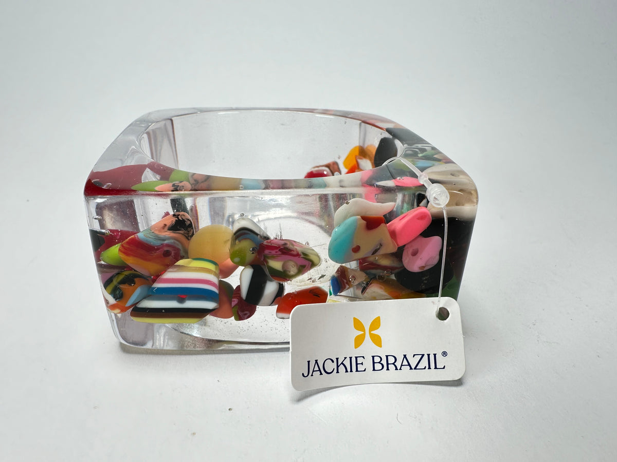 Jackie Brazil "Solid Square" Cascade 4cm Bangle ( B2056 )