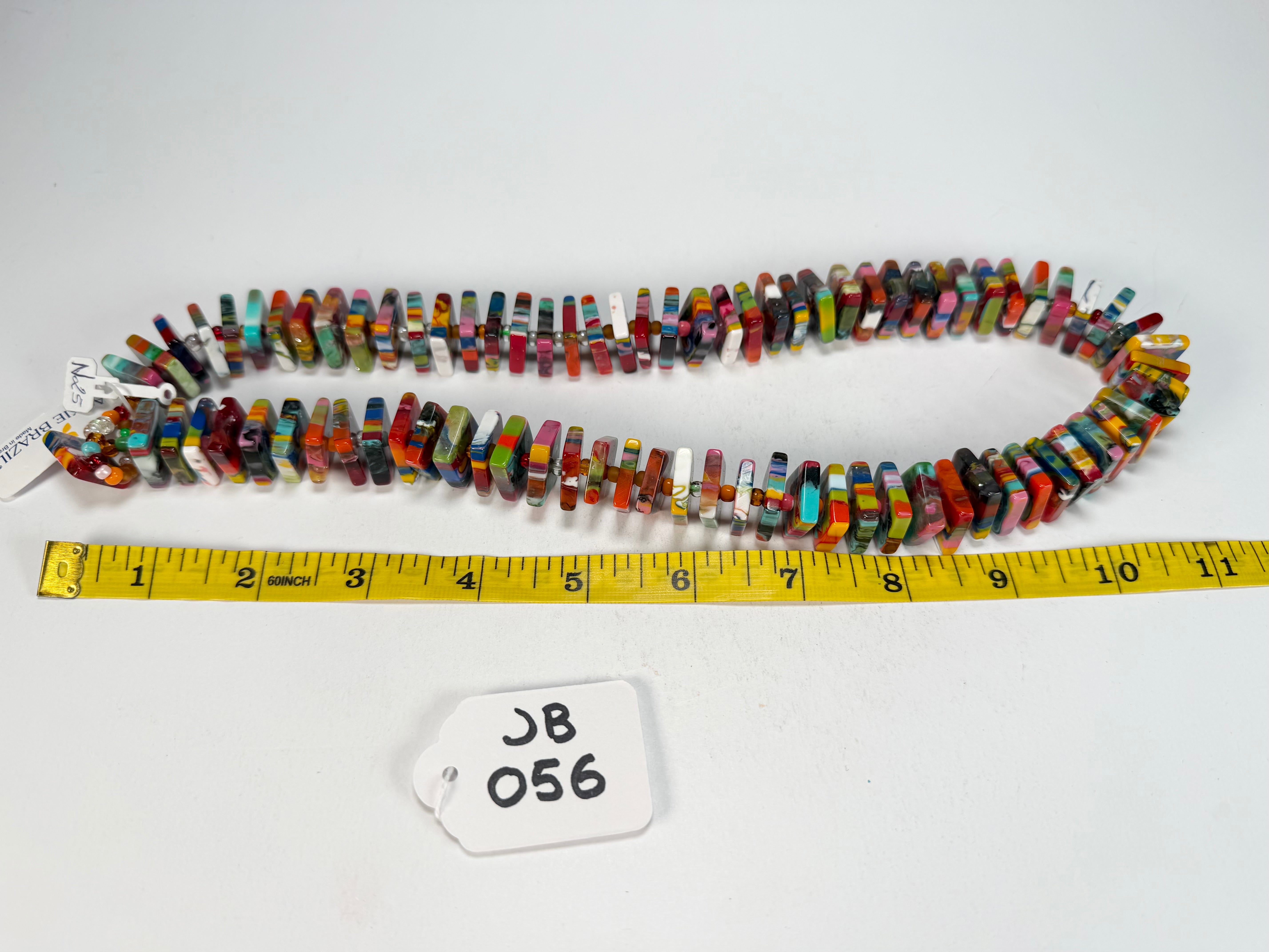 Jackie Brazil "Patricia" Kandinsky Liquorice Squares & Beads 55cm Necklace ( N0025 )
