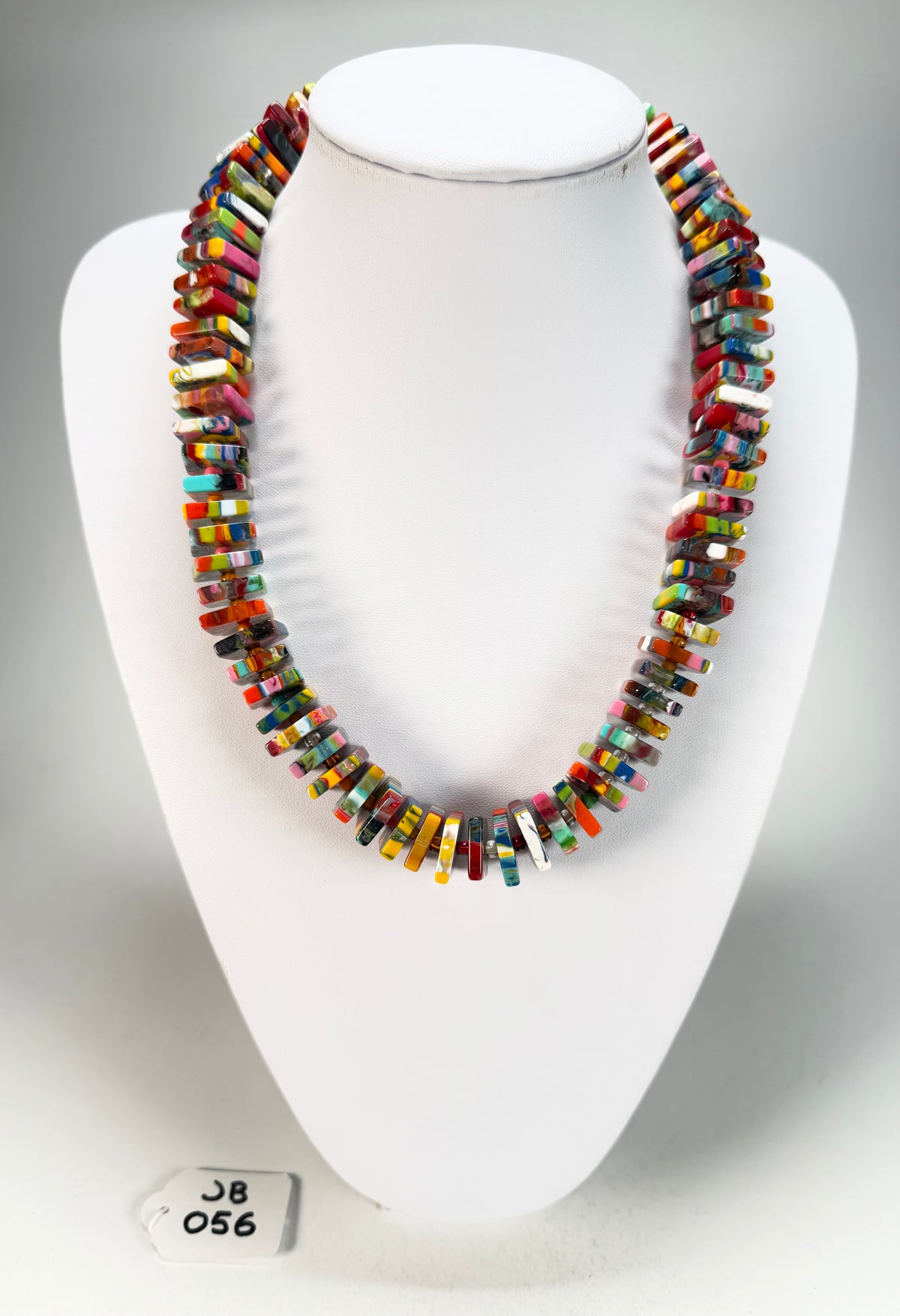 Jackie Brazil "Patricia" Kandinsky Liquorice Squares & Beads 55cm Necklace ( N0025 )