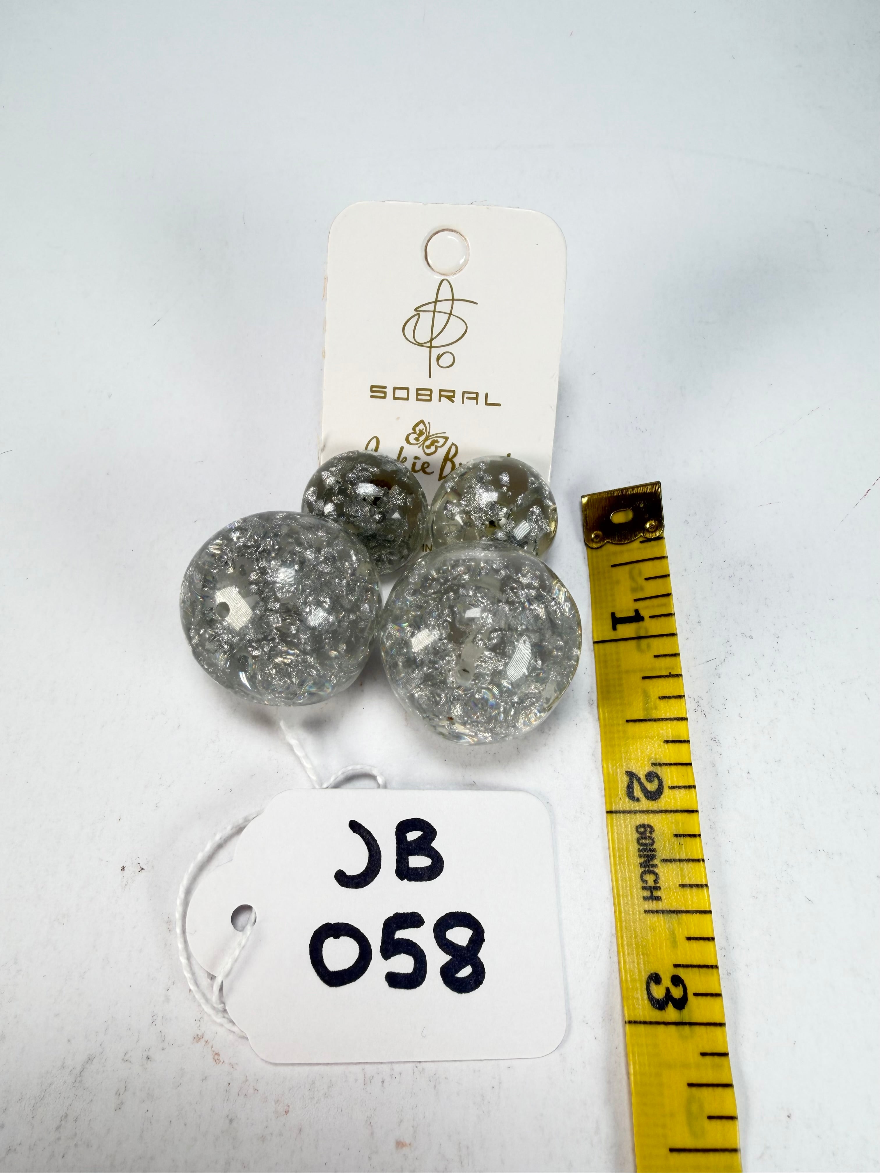 Jackie Brazil "Splendour" Silver Flakes Resin Earrings ( E2495 )