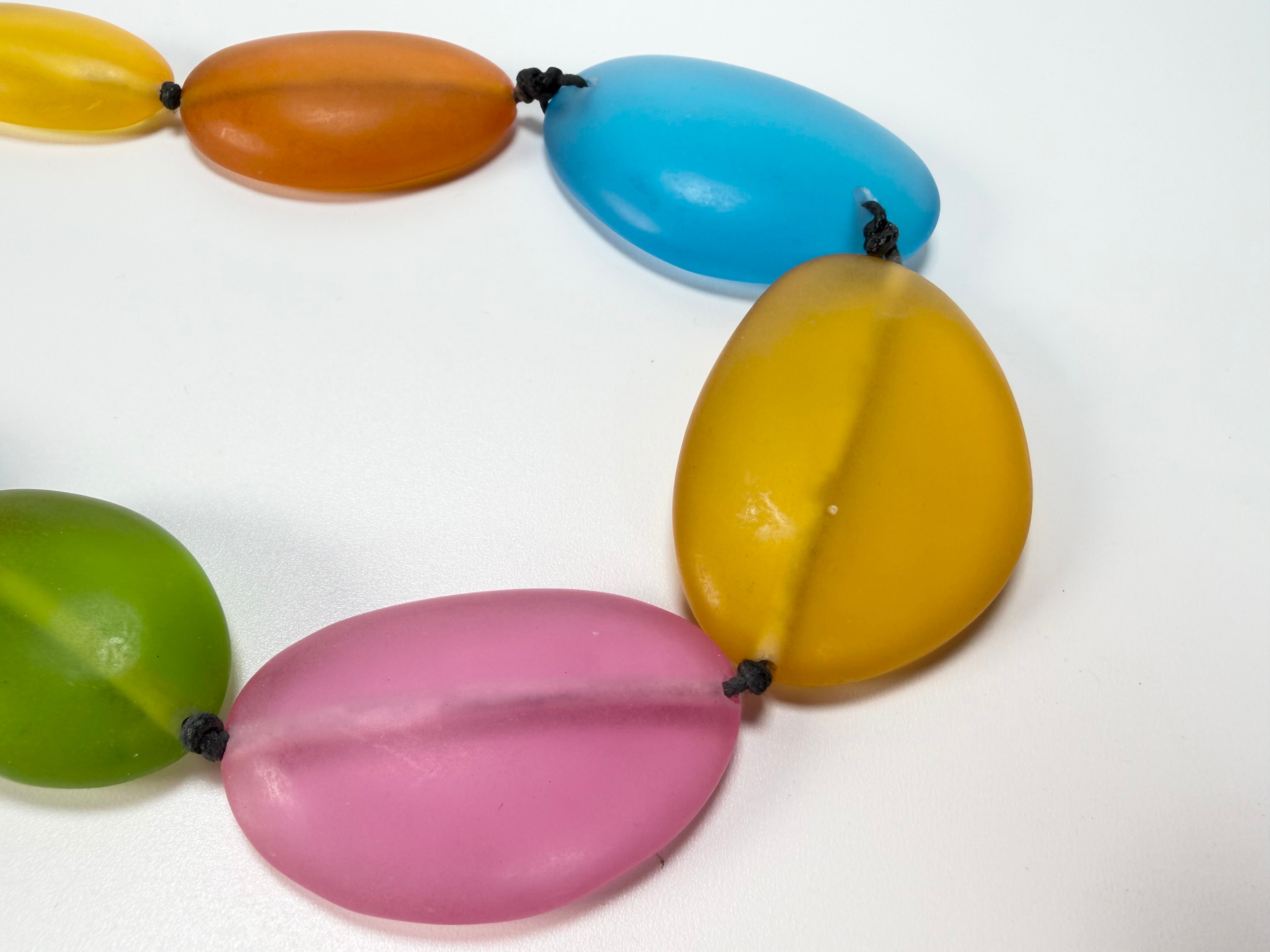Jackie Brazil "Transparent" Summer Frost Short Flat Riverstones 50cm Necklace ( N3616 )