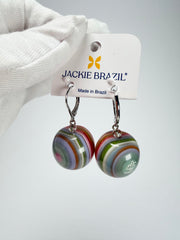Jackie Brazil "Cat Eyes" Liquorice Balls Spring Mix Short Resin Earrings ( E0960 )