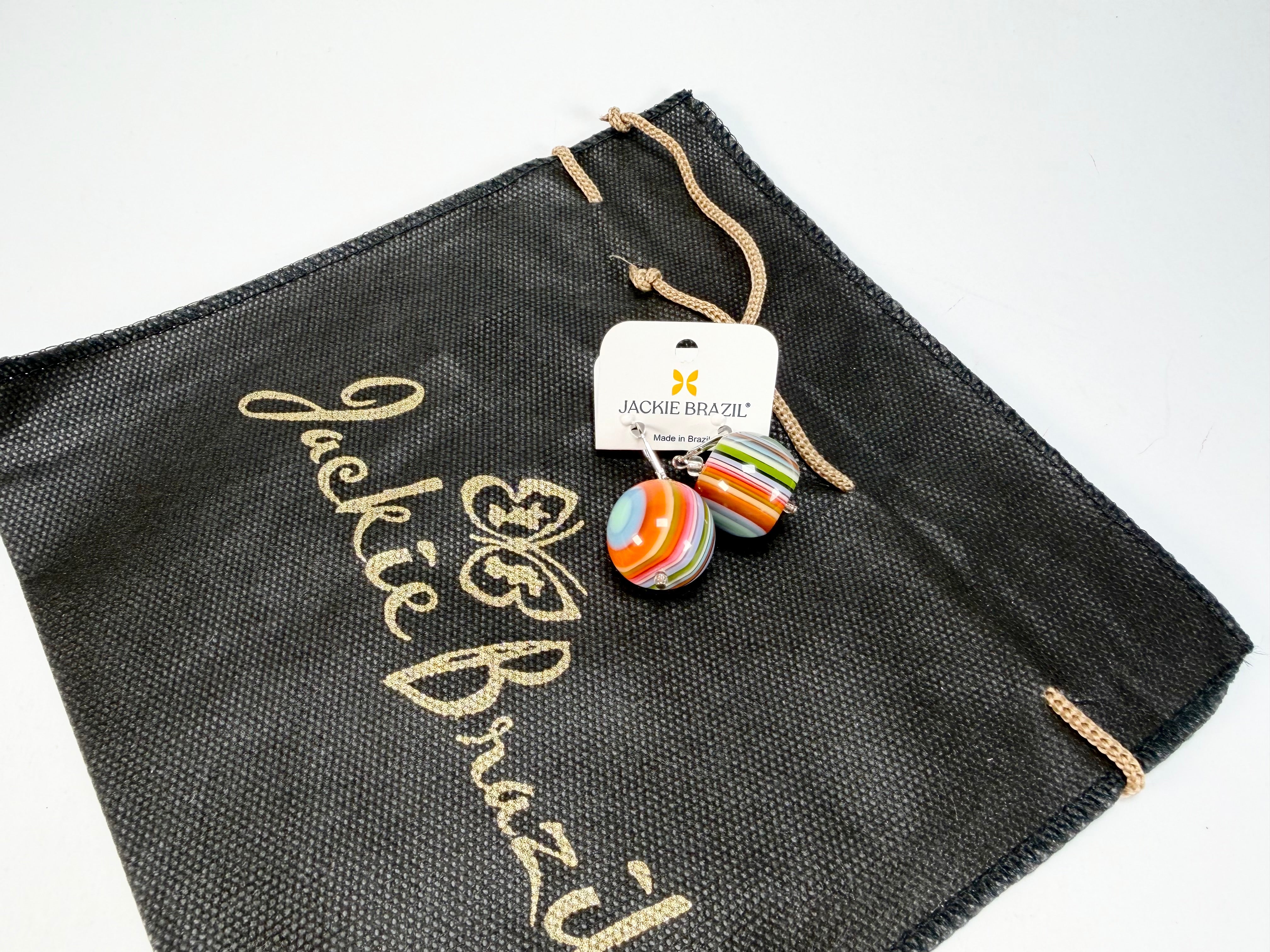 Jackie Brazil "Cat Eyes" Liquorice Balls Spring Mix Short Resin Earrings ( E0960 )