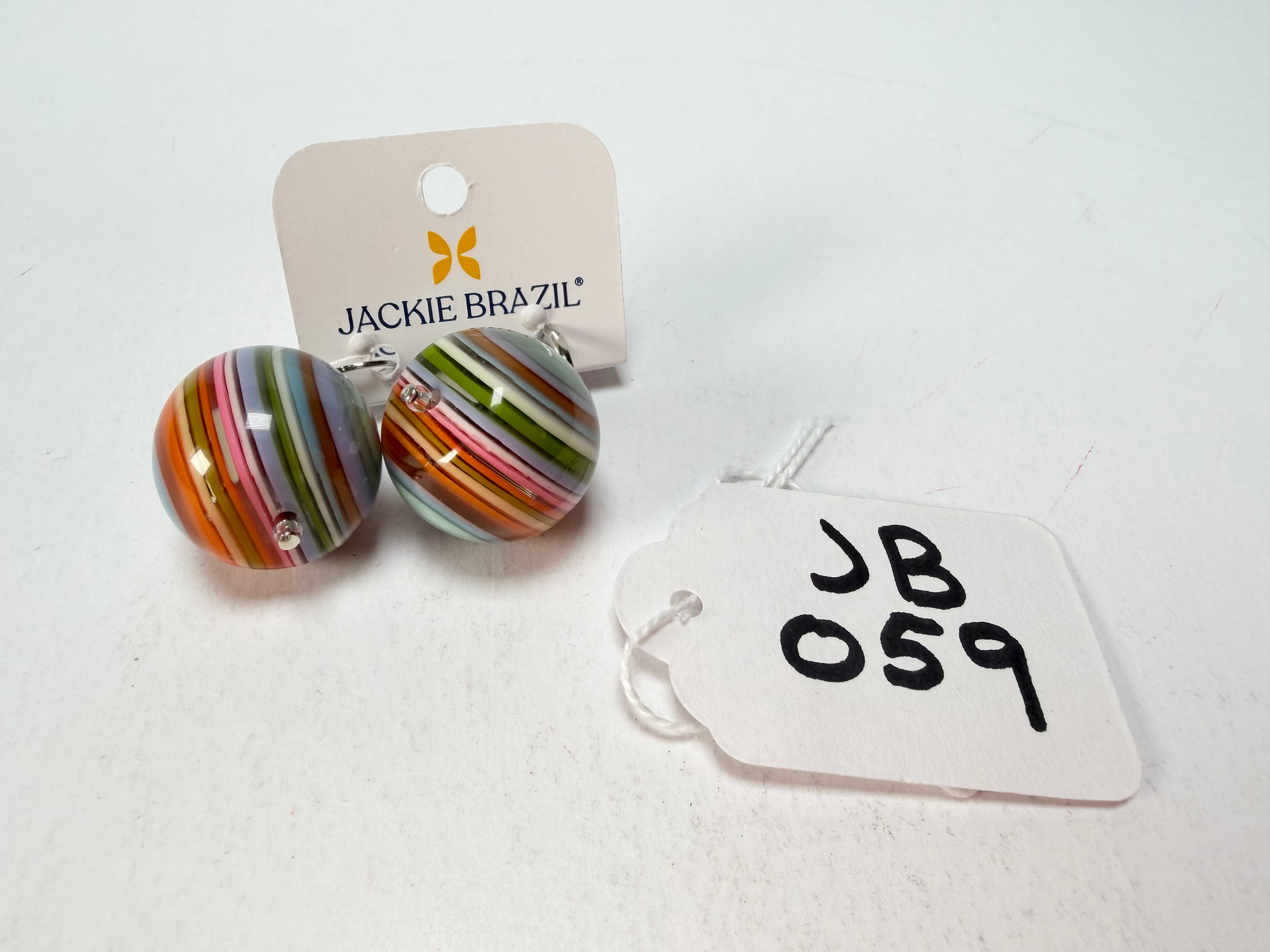 Jackie Brazil "Cat Eyes" Liquorice Balls Spring Mix Short Resin Earrings ( E0960 )