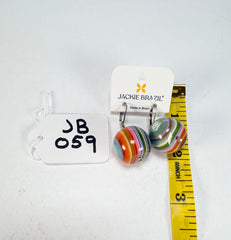 Jackie Brazil "Cat Eyes" Liquorice Balls Spring Mix Short Resin Earrings ( E0960 )