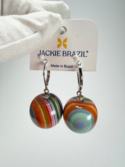 Jackie Brazil "Cat Eyes" Liquorice Balls Spring Mix Short Resin Earrings ( E0960 )