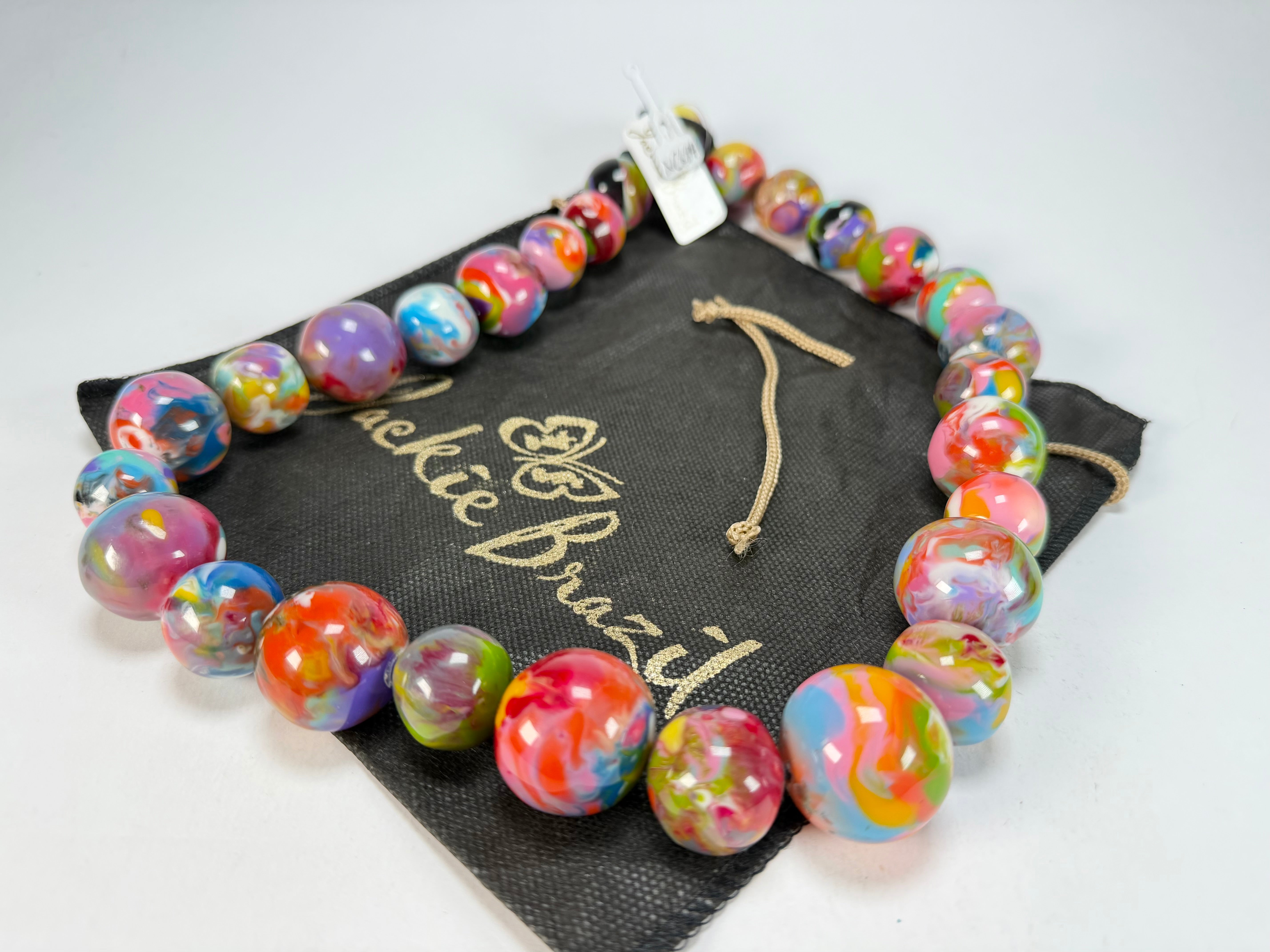 Jackie Brazil "Large Spheres" Kandinsky Long Abstract Necklace 75cm ( N2694 )