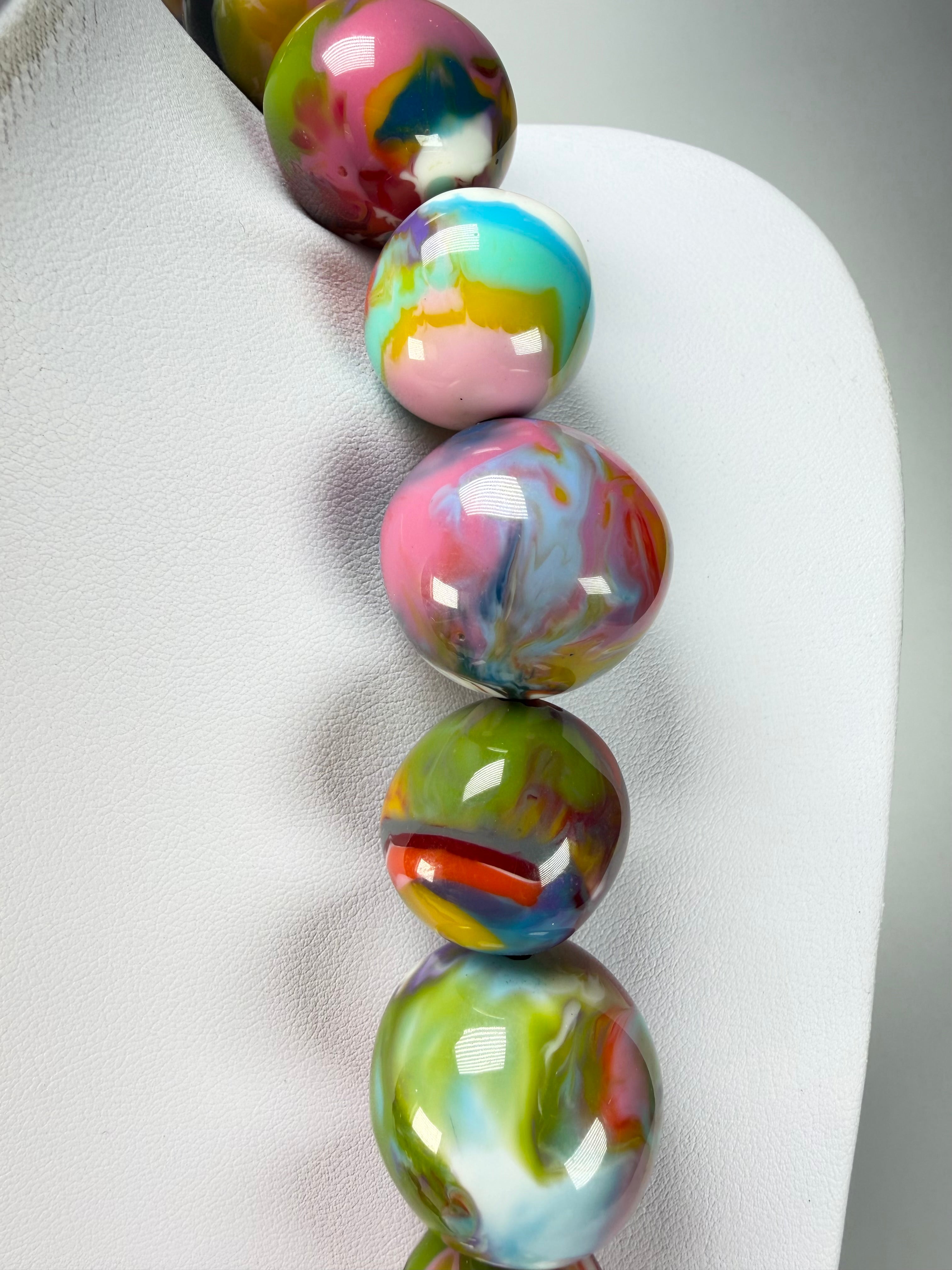 Jackie Brazil "Large Spheres" Kandinsky Long Abstract Necklace 75cm ( N2694 )