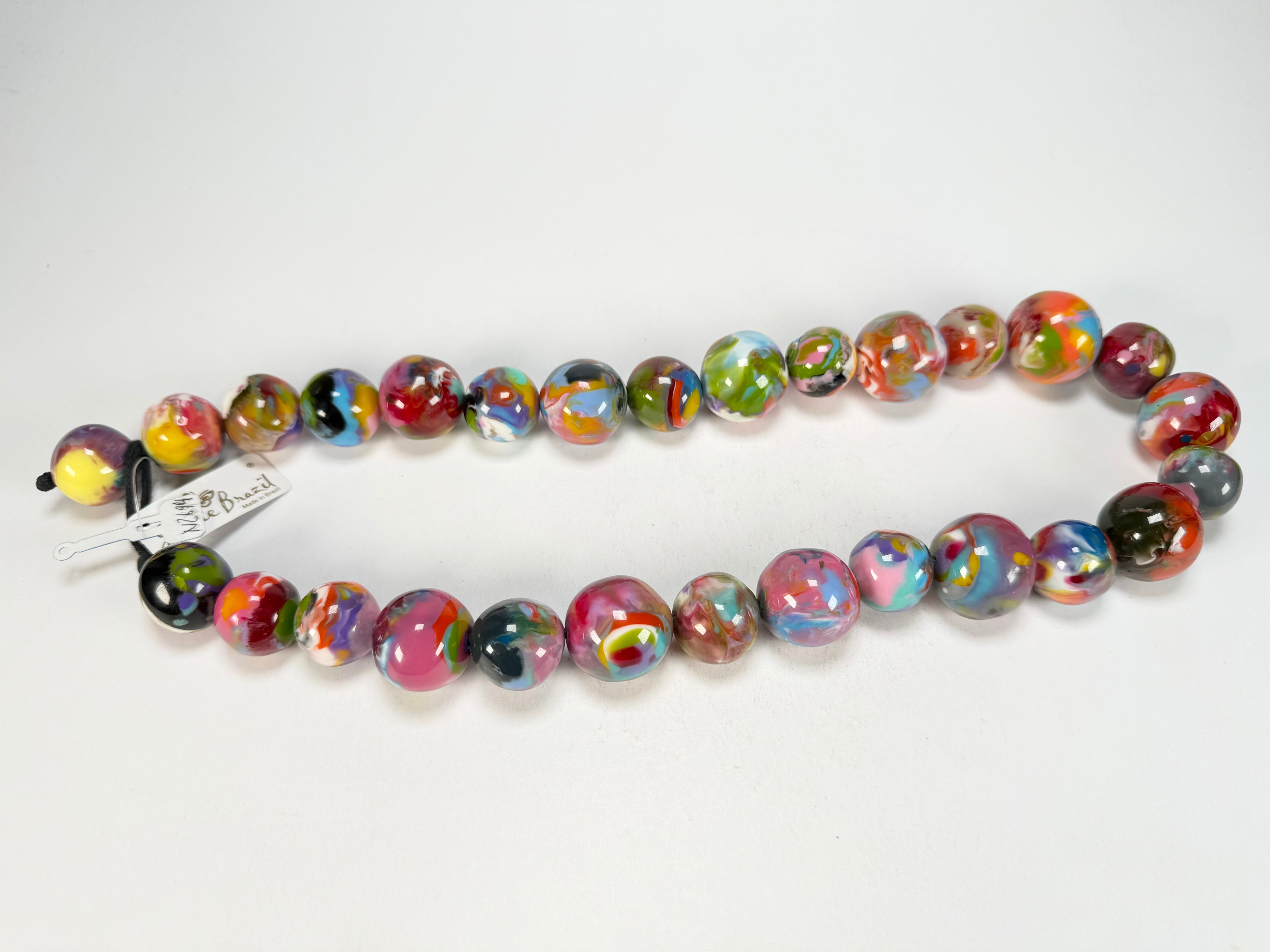 Jackie Brazil "Large Spheres" Kandinsky Long Abstract Necklace 75cm ( N2694 )