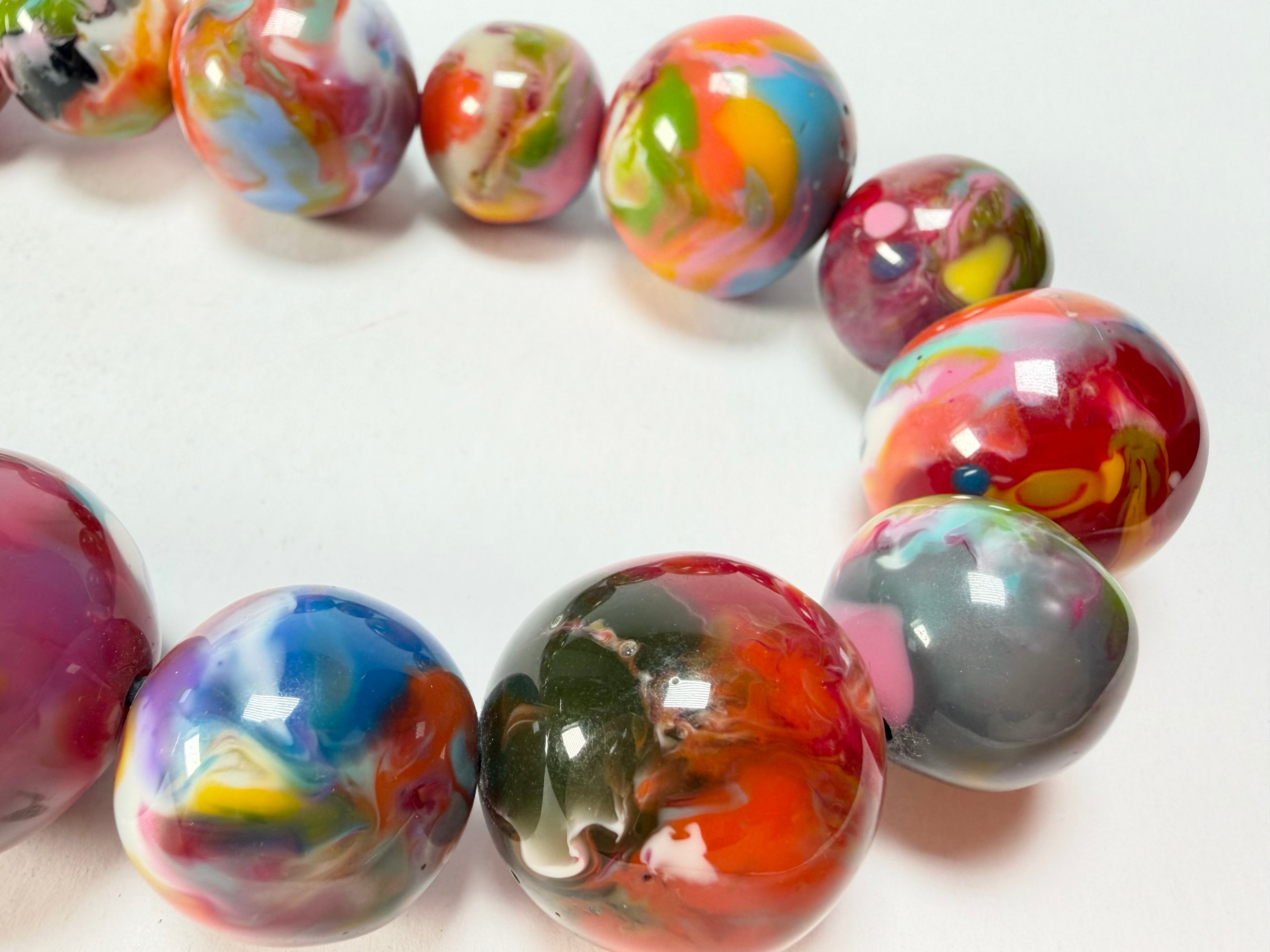 Jackie Brazil "Large Spheres" Kandinsky Long Abstract Necklace 75cm ( N2694 )