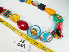 Jackie Brazil "Indiana" Mix Colours Multi-Bead Long Resin 110cm Necklace ( N0038 )