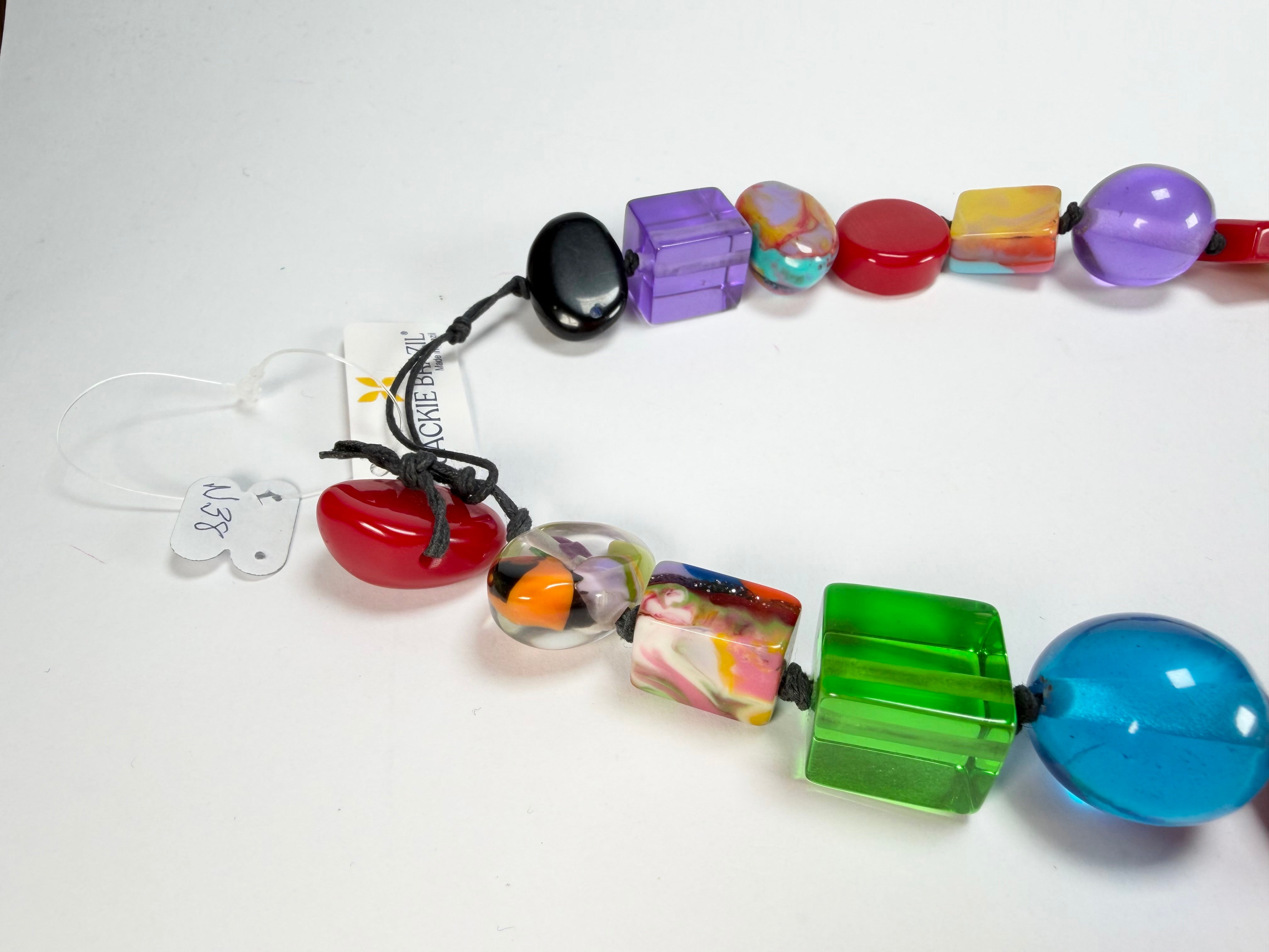 Jackie Brazil "Indiana" Mix Colours Multi-Bead Long Resin 110cm Necklace ( N0038 )