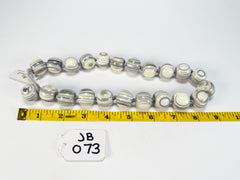 Jackie Brazil "Cat Eyes" Cream Mix Liquorice Balls Resin Necklace 50cm ( N0894 )