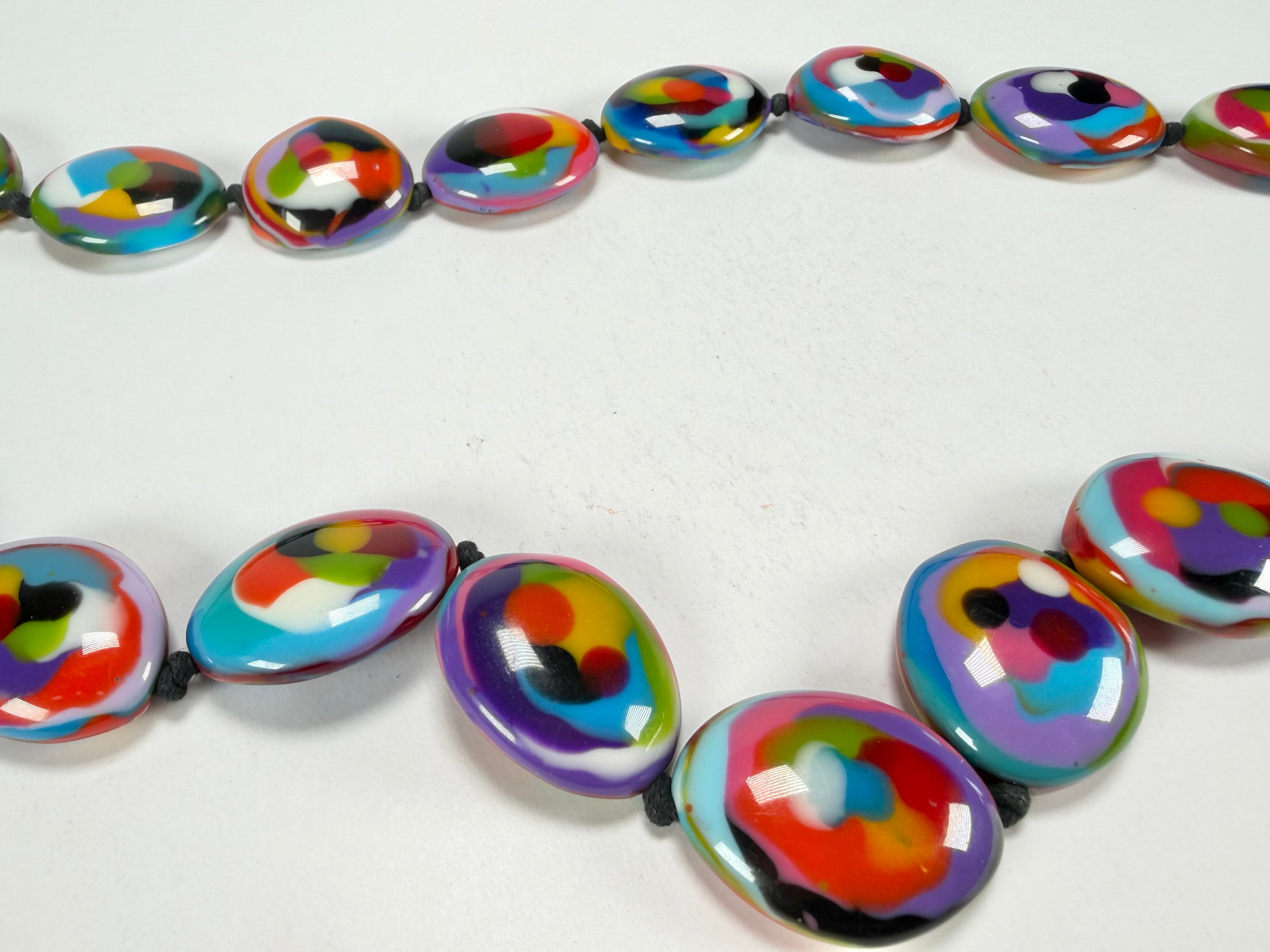 Jackie Brazil "Martha" Kandinsky Small Riverstones & Gold Flakes Side Stone 100cm Necklace ( N3770 )