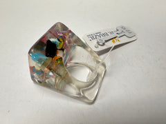 Jackie Brazil "Cascade" Large Square Resin Ring ( R1715 ) Size UK O / USA 7