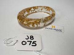 Jackie Brazil "Solid Oval" Gold Flakes 1.3cm Resin Bangle ( B0040 )