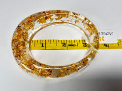 Jackie Brazil "Solid Oval" Gold Flakes 1.3cm Resin Bangle ( B0040 )