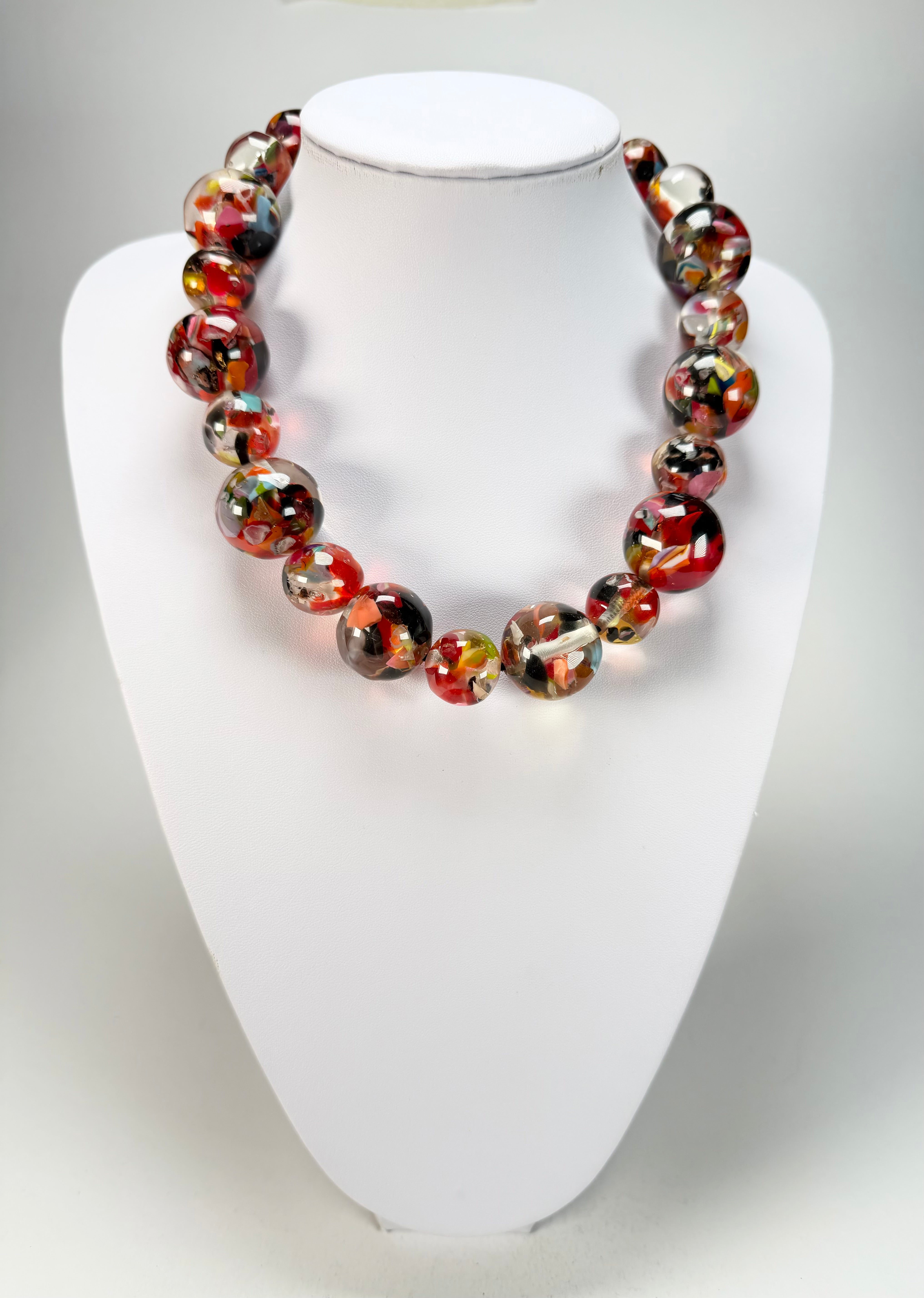 Jackie Brazil "Large spheres"  Short Abstract Cascade Necklace 50cm ( N2692 )