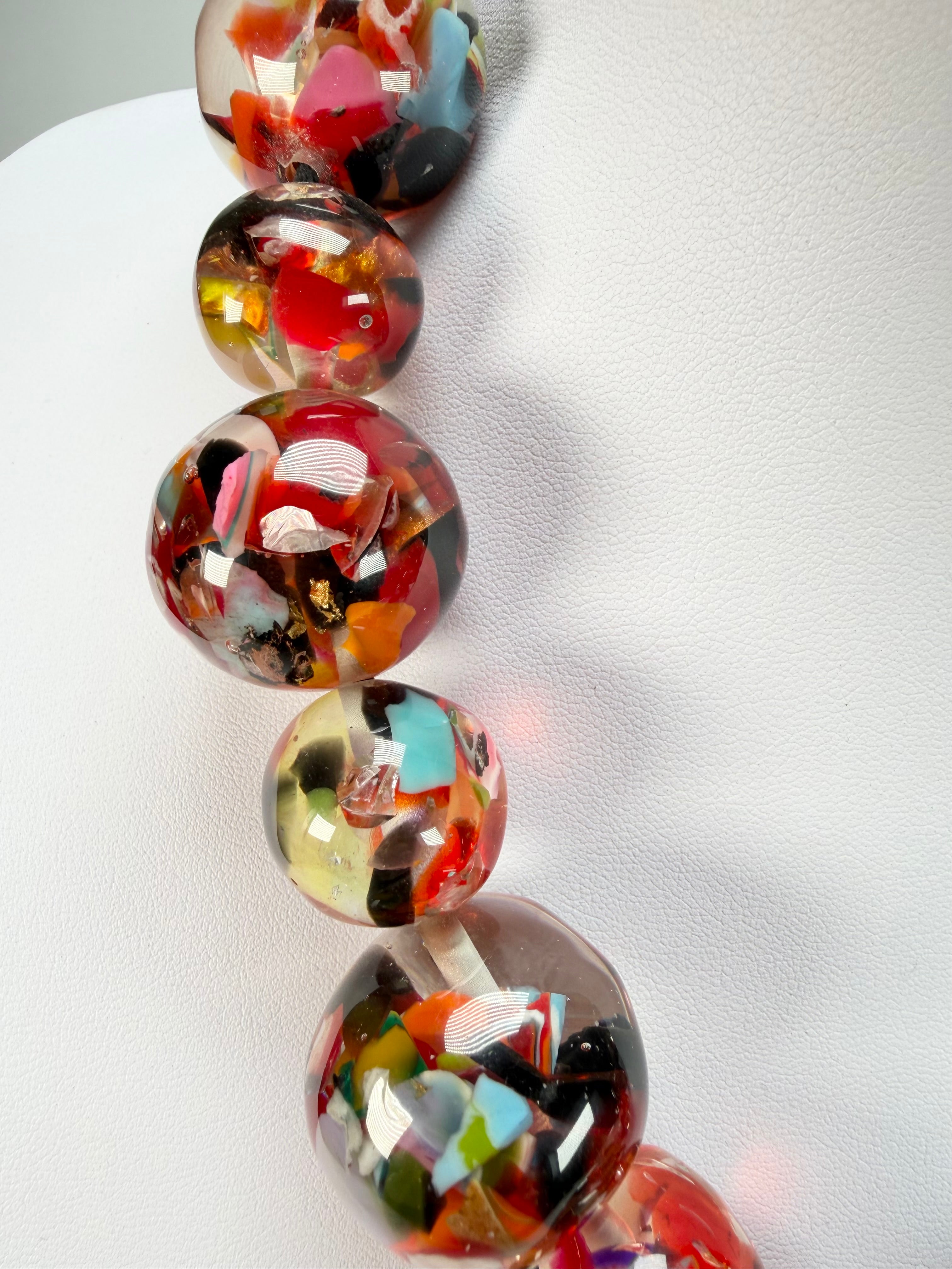 Jackie Brazil "Large spheres"  Short Abstract Cascade Necklace 50cm ( N2692 )