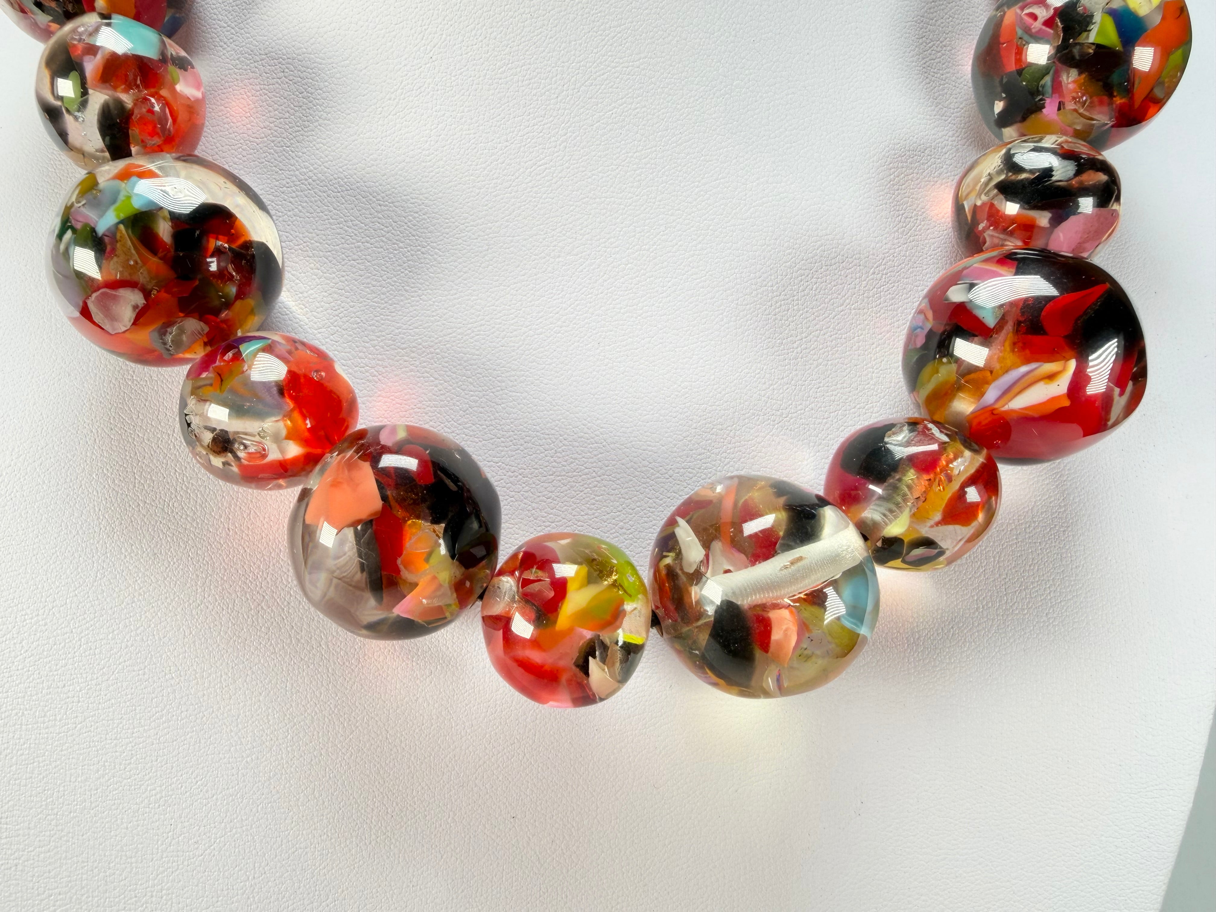 Jackie Brazil "Large spheres"  Short Abstract Cascade Necklace 50cm ( N2692 )