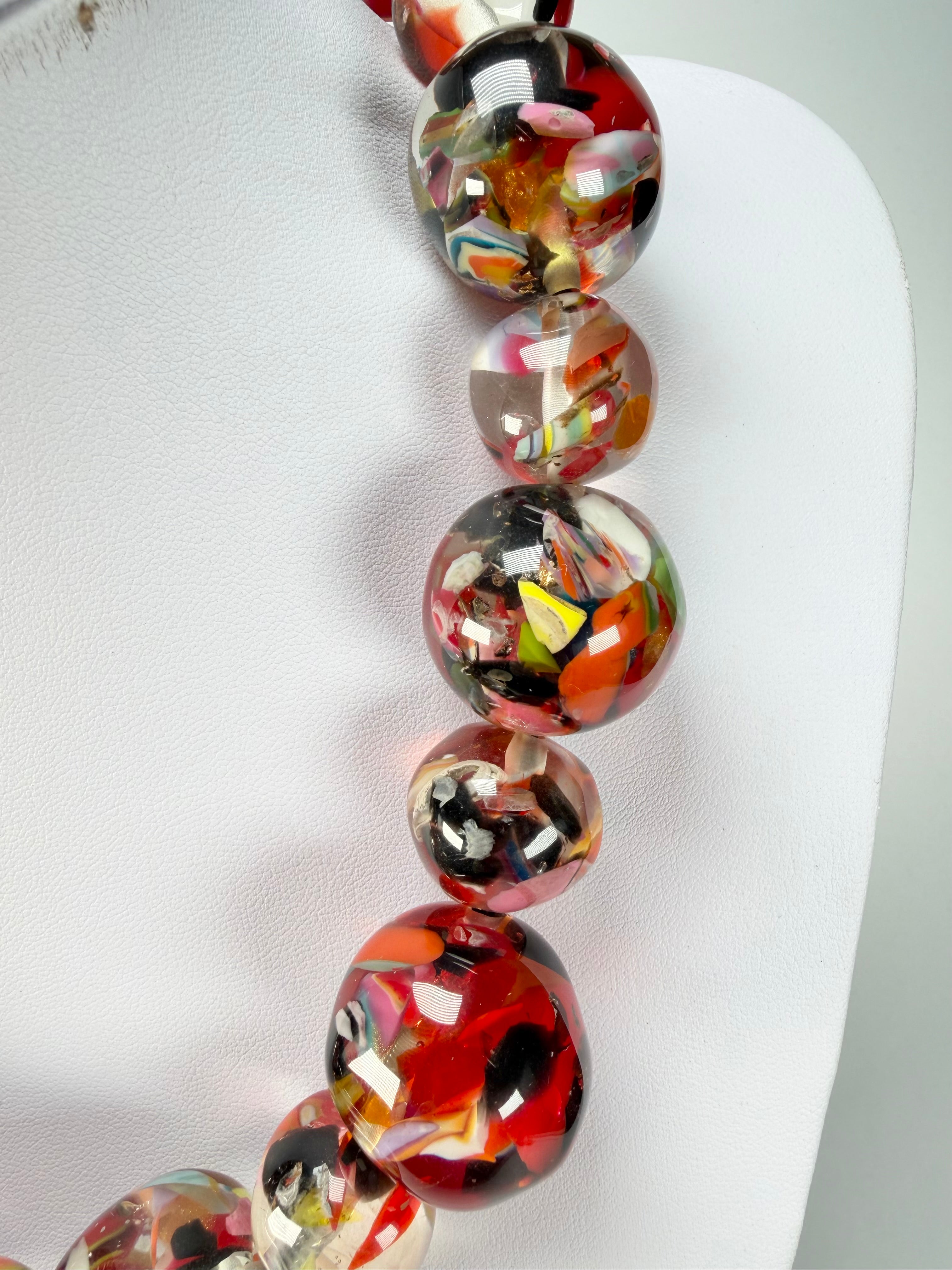 Jackie Brazil "Large spheres"  Short Abstract Cascade Necklace 50cm ( N2692 )