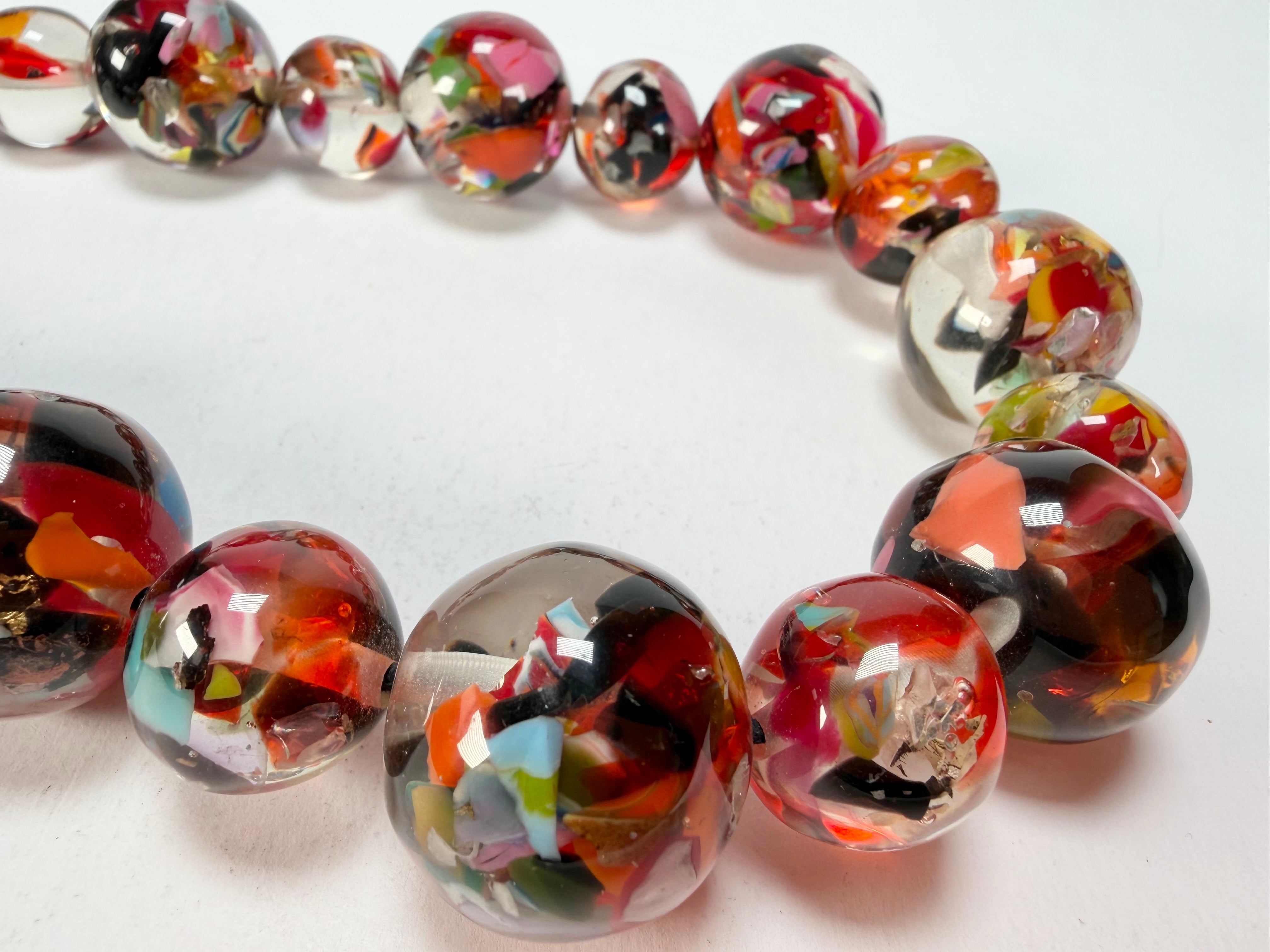 Jackie Brazil "Large spheres"  Short Abstract Cascade Necklace 50cm ( N2692 )