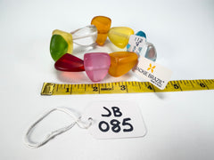 Jackie Brazil "Diamonds" Transparent Summer Frost Flintstone Bone Bracelet ( B0211 )
