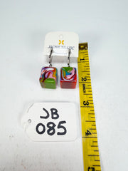 Jackie Brazil "Liquorice Cube" Kandinsky Allsorts Resin Earrings ( E0126 )