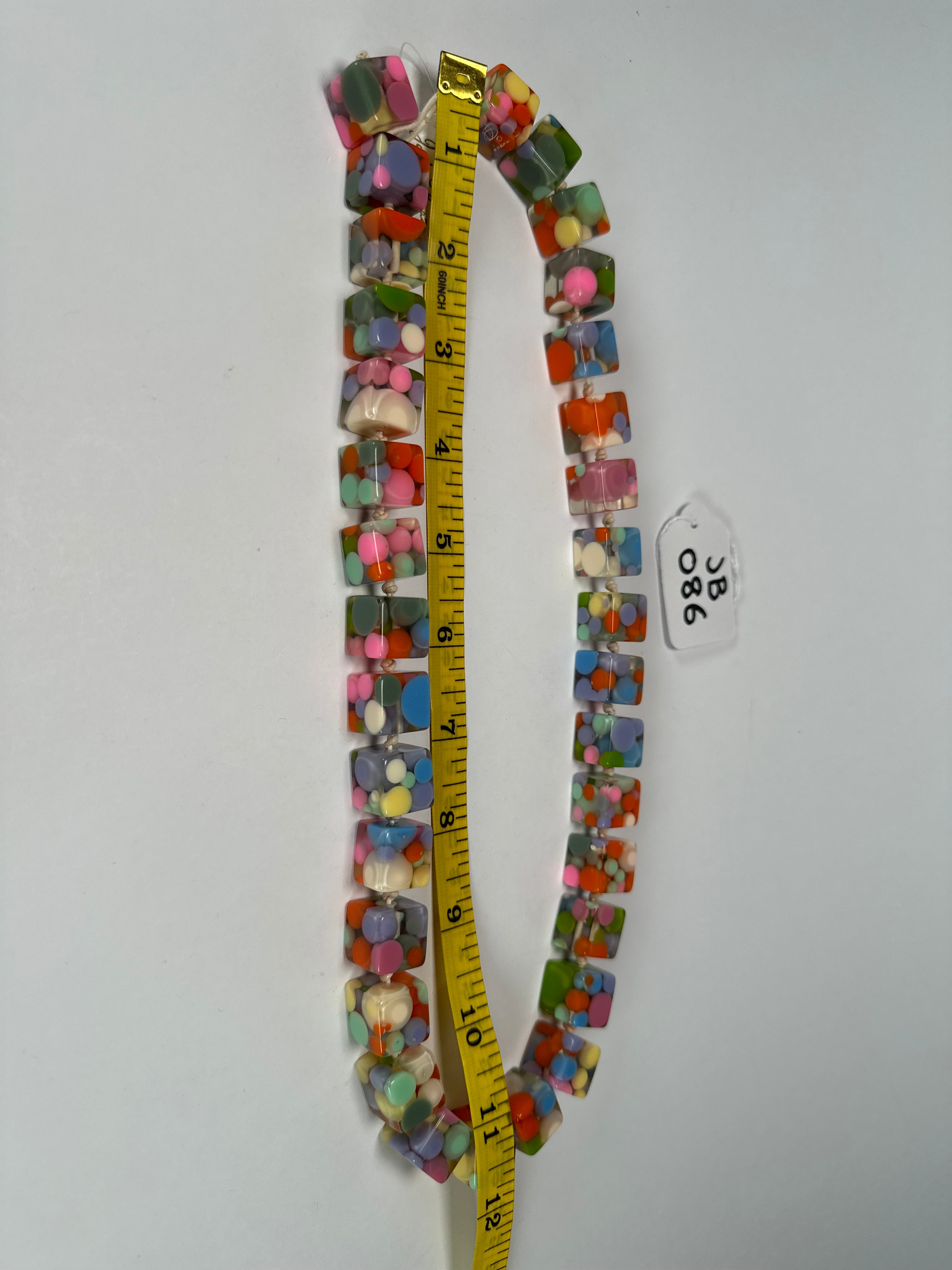 Jackie Brazil "Carlo Spotted Cubes" Spring Colour Spots Resin Necklace 50cm ( N1396 )