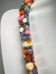 Jackie Brazil "Carlo Spotted Cubes" Spring Colour Spots Resin Necklace 50cm ( N1396 )