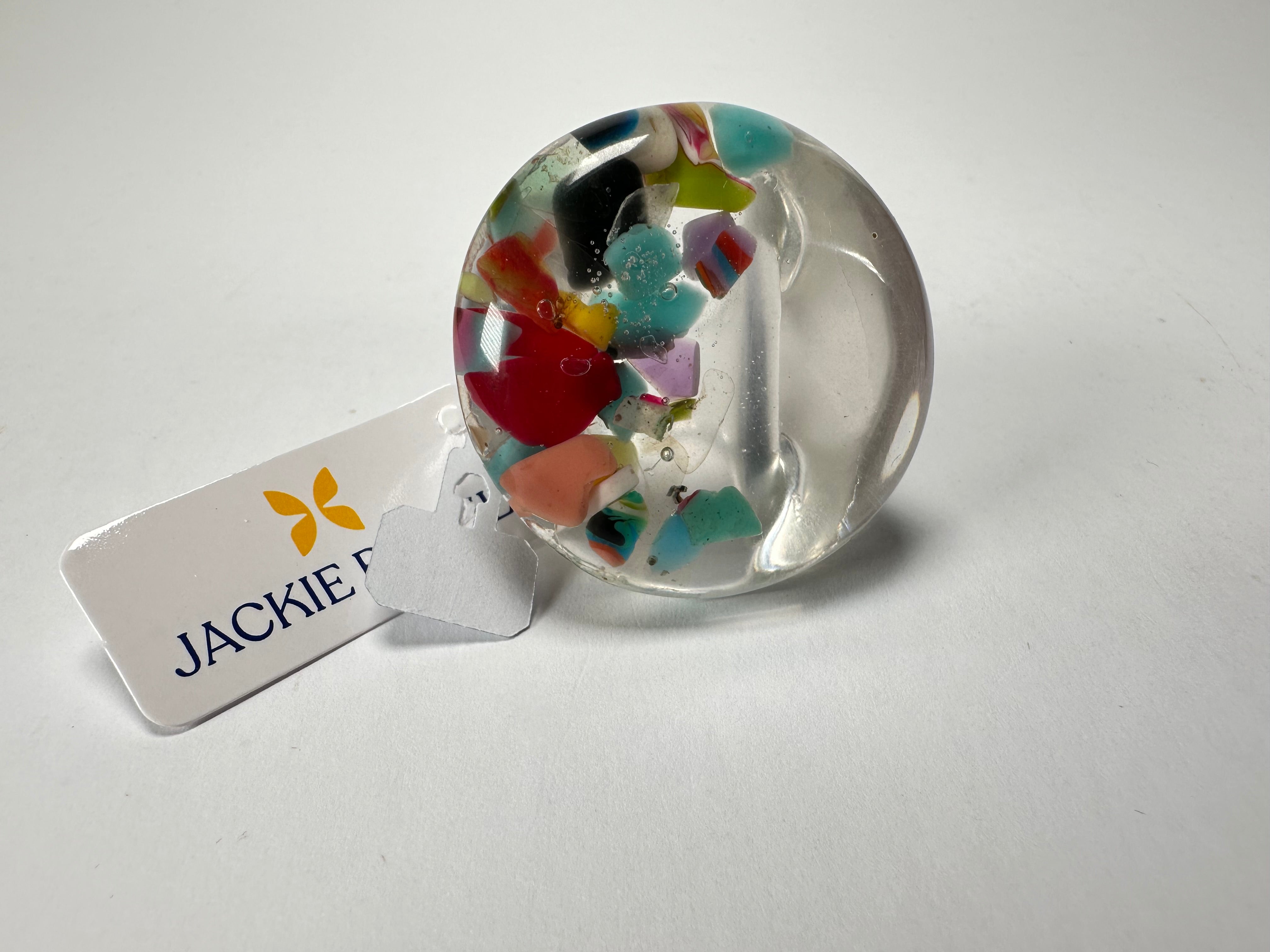 Jackie Brazil "Large Riverstone" Cascade Round Ring ( R3606 ) Size UK-R / US- 8.5