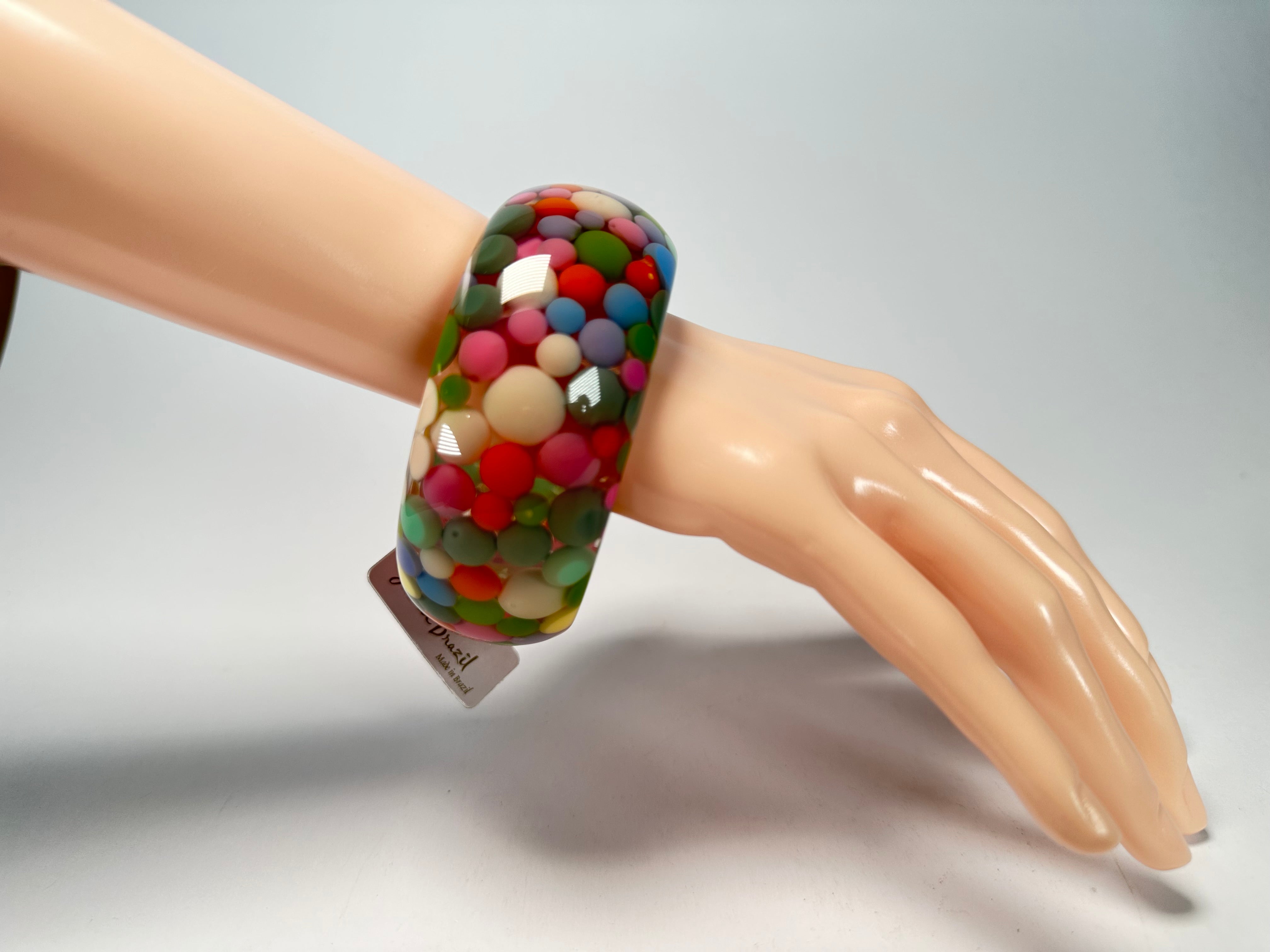 Jackie Brazil "Petit Balls" Spring Spots Solid Round Resin 3.4cm Bangle ( B2520 )