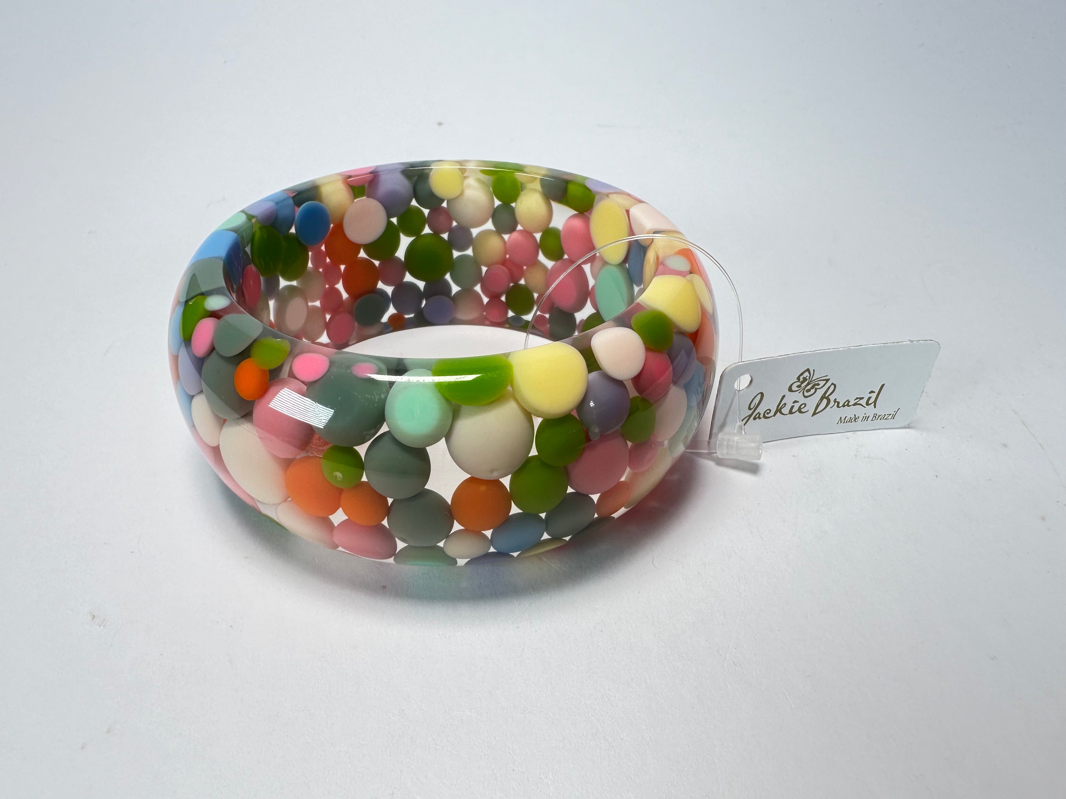 Jackie Brazil "Petit Balls" Spring Spots Solid Round Resin 3.4cm Bangle ( B2520 )