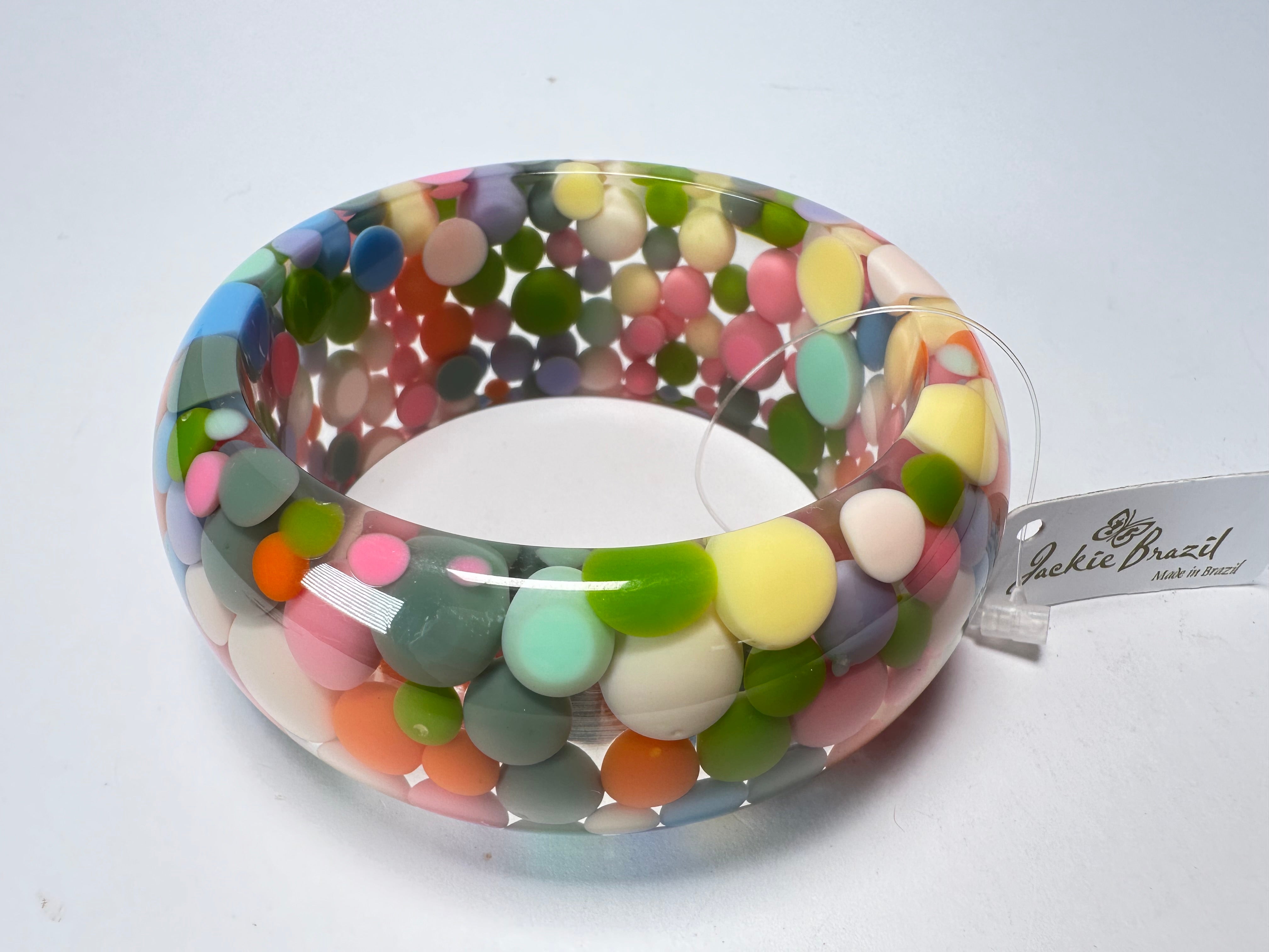 Jackie Brazil "Petit Balls" Spring Spots Solid Round Resin 3.4cm Bangle ( B2520 )