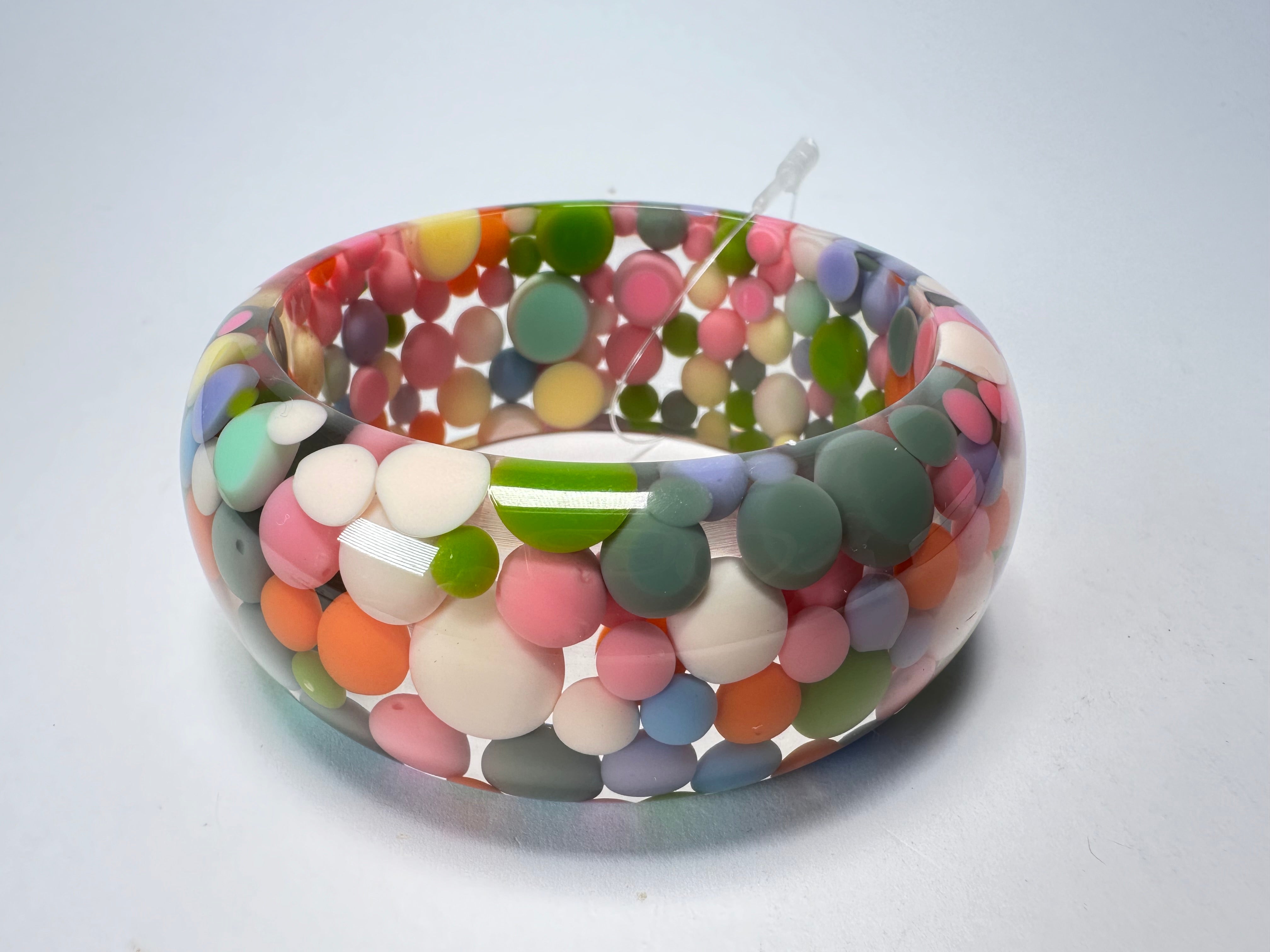 Jackie Brazil "Petit Balls" Spring Spots Solid Round Resin 3.4cm Bangle ( B2520 )