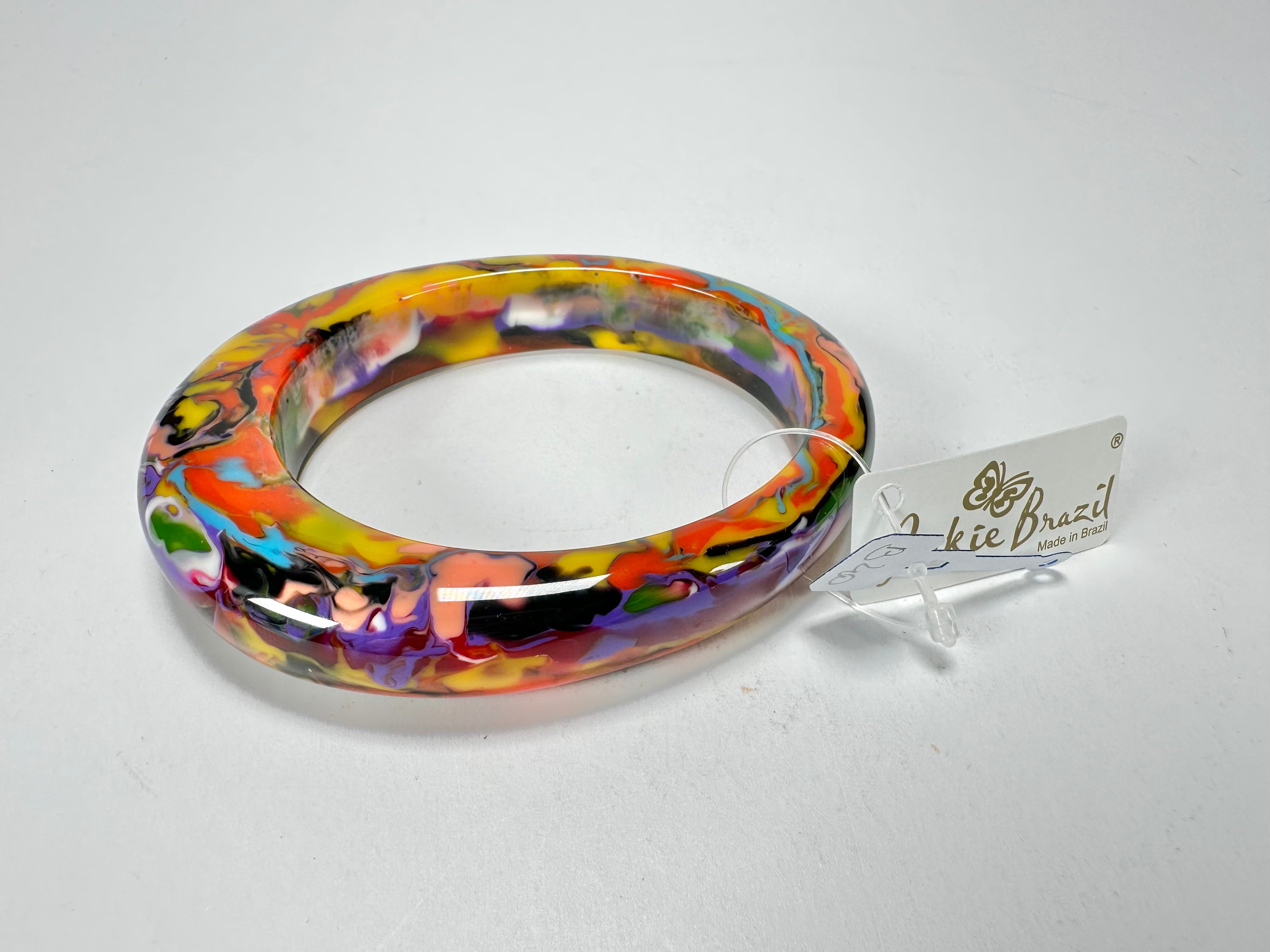 Jackie Brazil "Solid Oval" Kandinsky 1.3cm Resin Bangle ( B0040 )