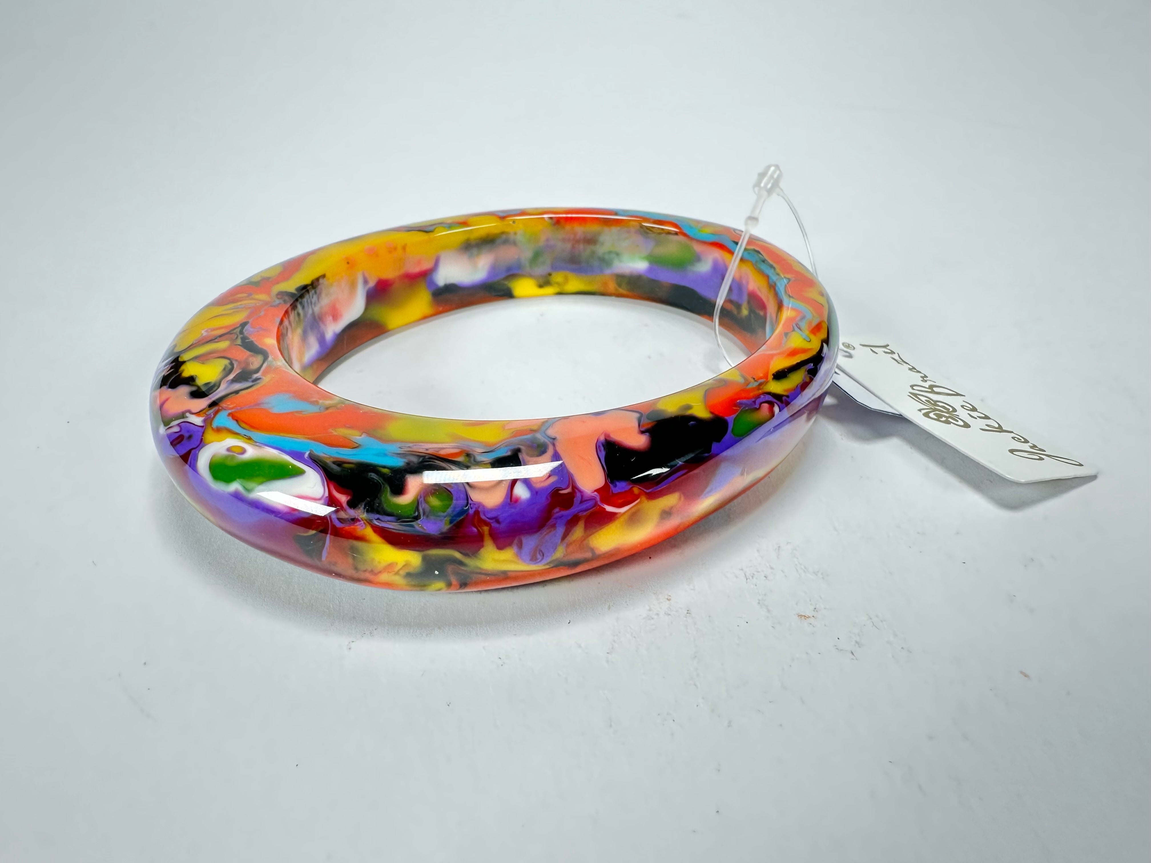 Jackie Brazil "Solid Oval" Kandinsky 1.3cm Resin Bangle ( B0040 )