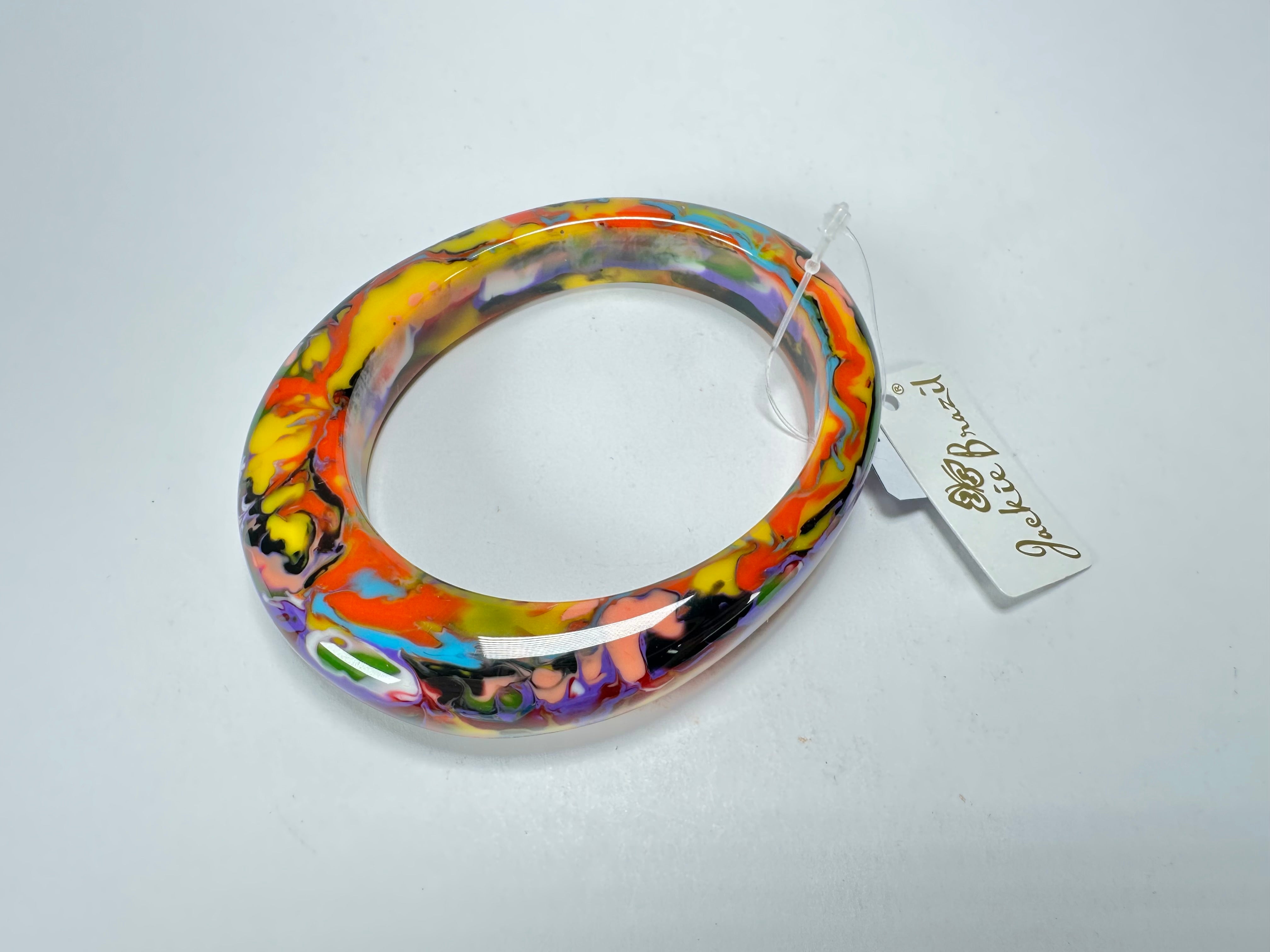 Jackie Brazil "Solid Oval" Kandinsky 1.3cm Resin Bangle ( B0040 )