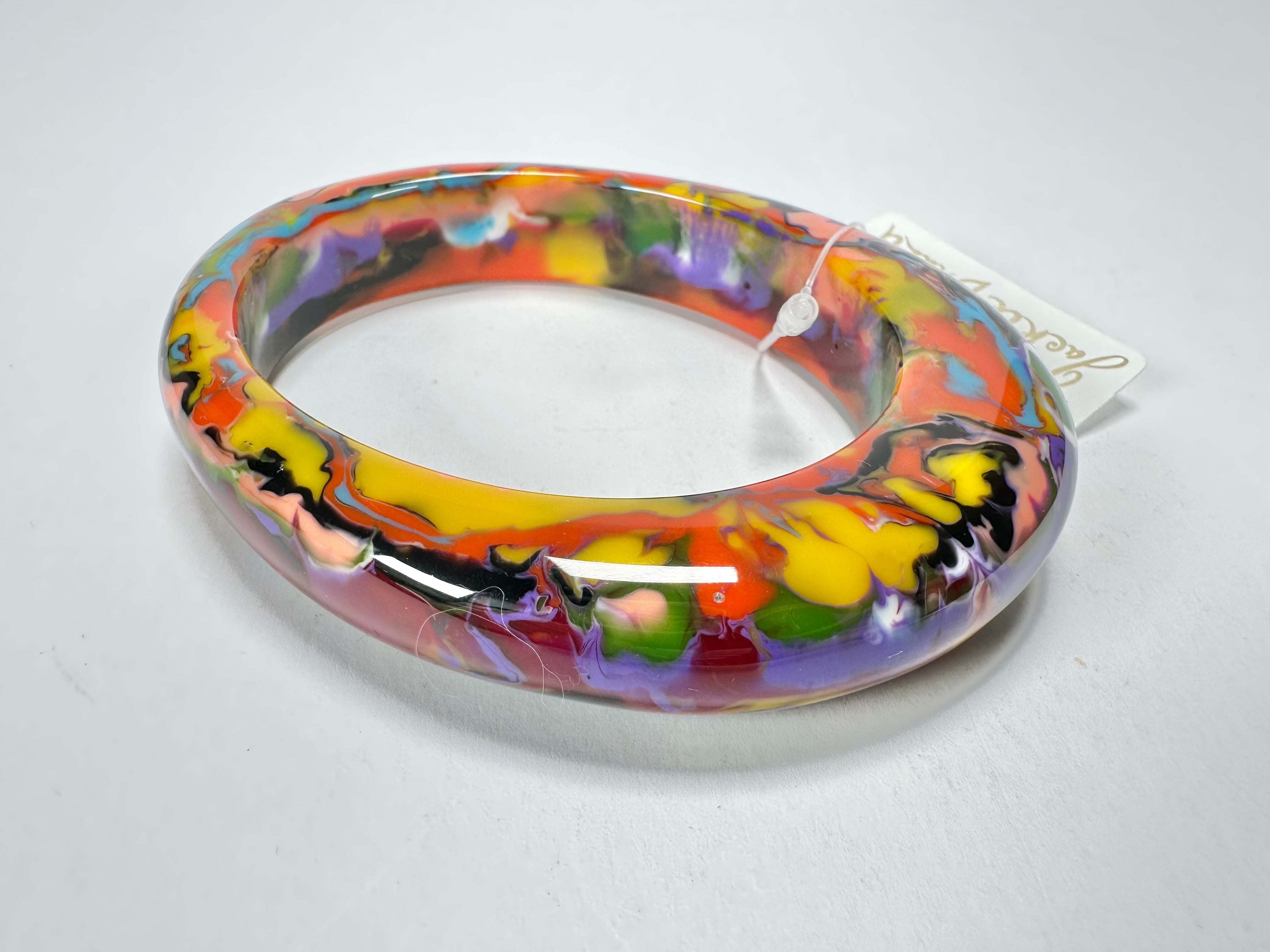 Jackie Brazil "Solid Oval" Kandinsky 1.3cm Resin Bangle ( B0040 )