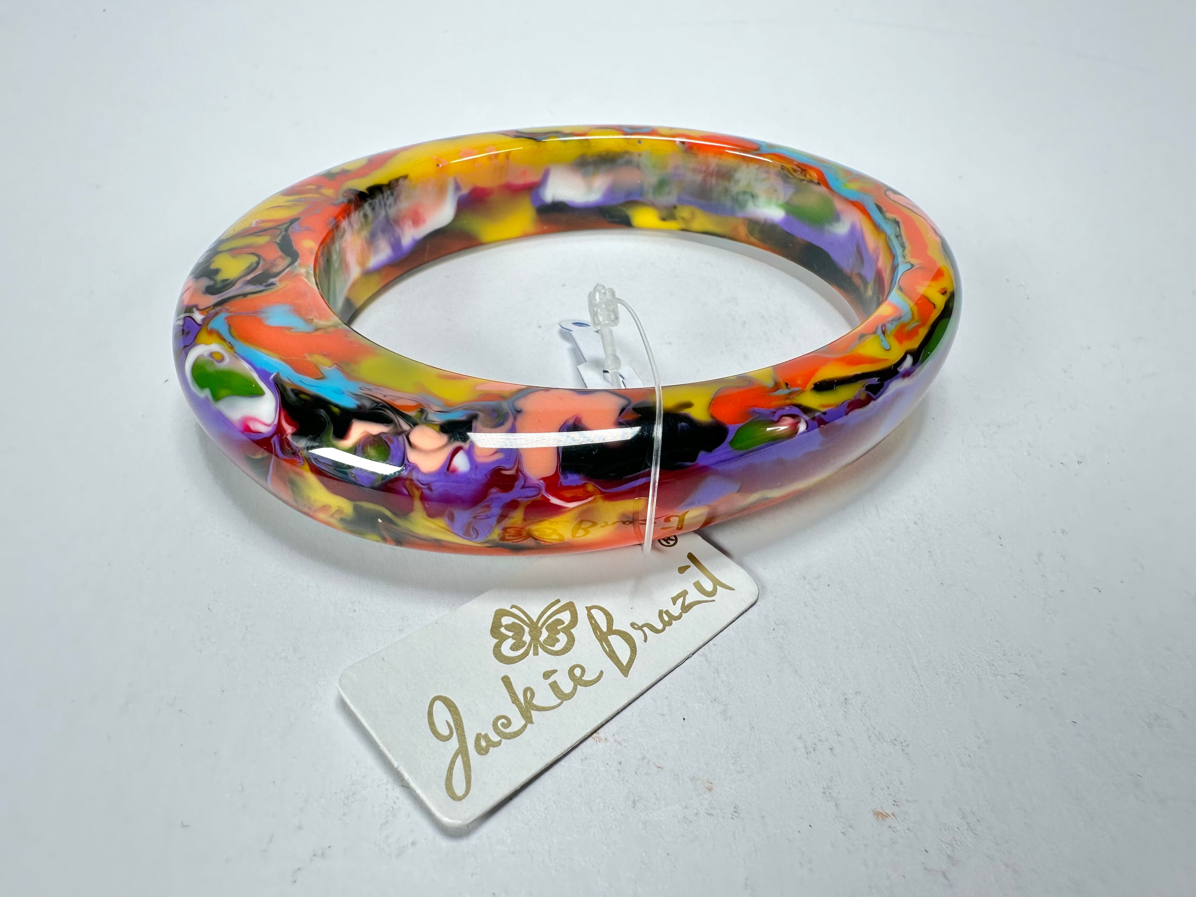 Jackie Brazil "Solid Oval" Kandinsky 1.3cm Resin Bangle ( B0040 )